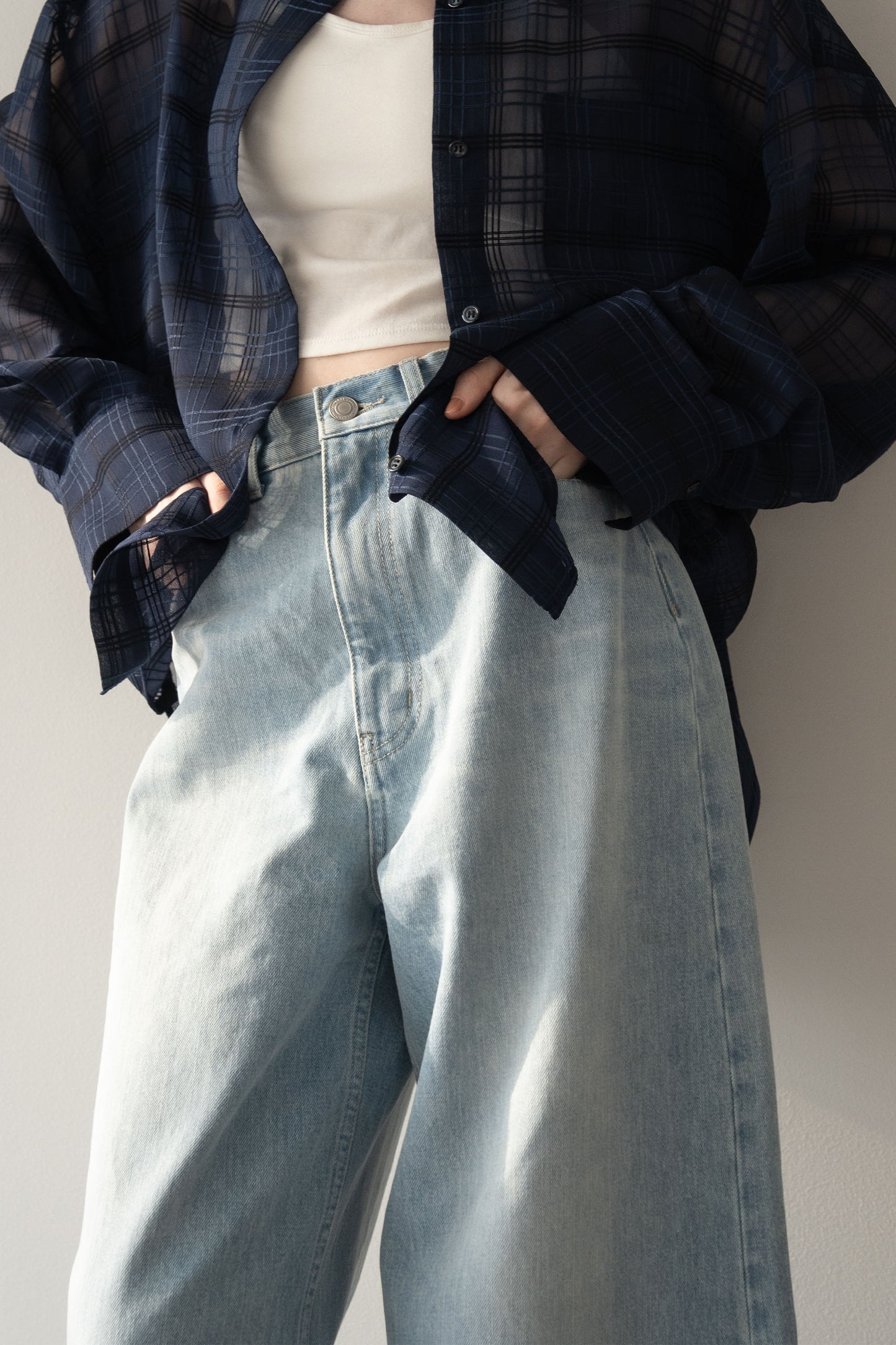 【予約販売6月中旬配送】ワイドデニム【L.BLUE】