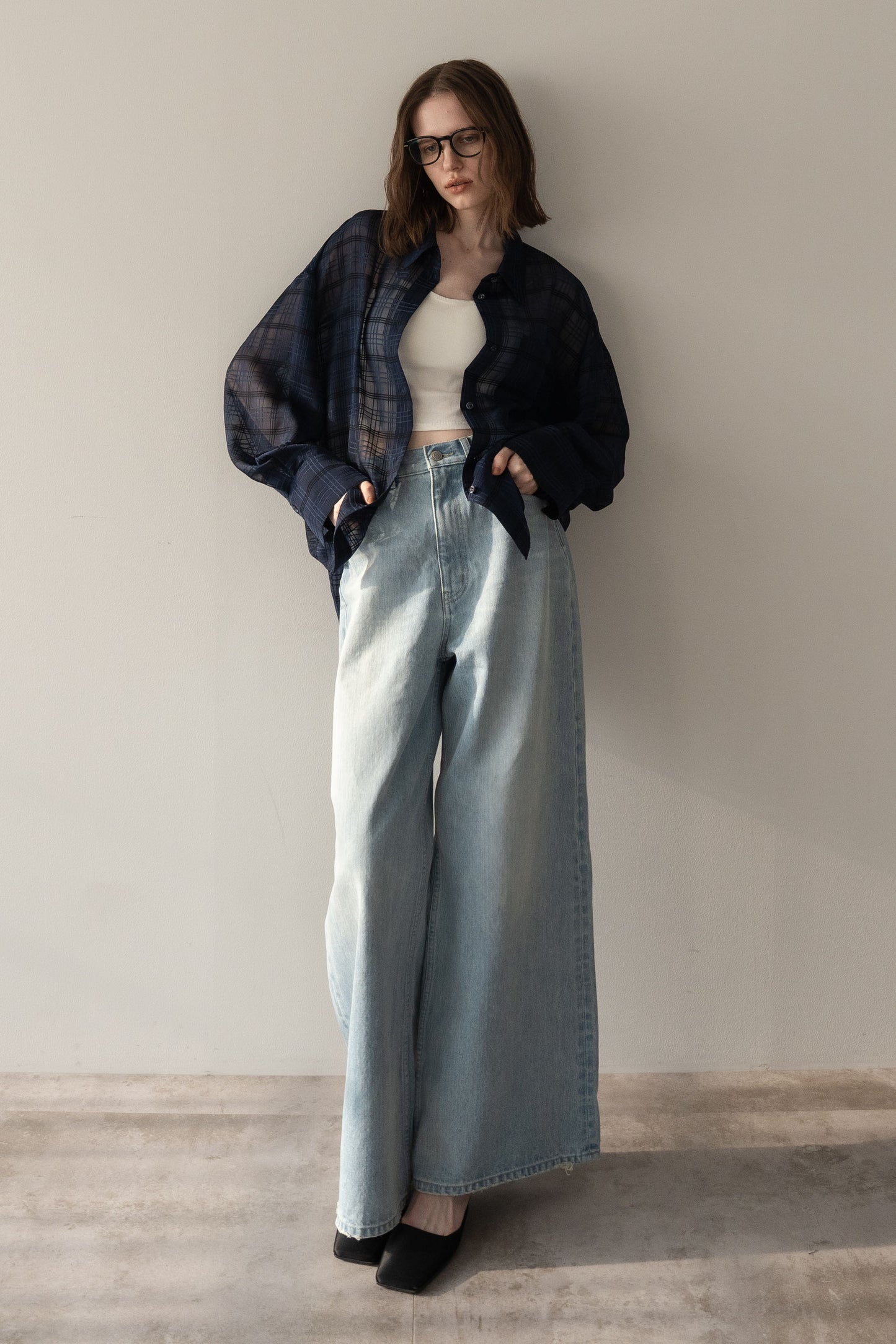 【予約販売6月中旬配送】ワイドデニム【L.BLUE】