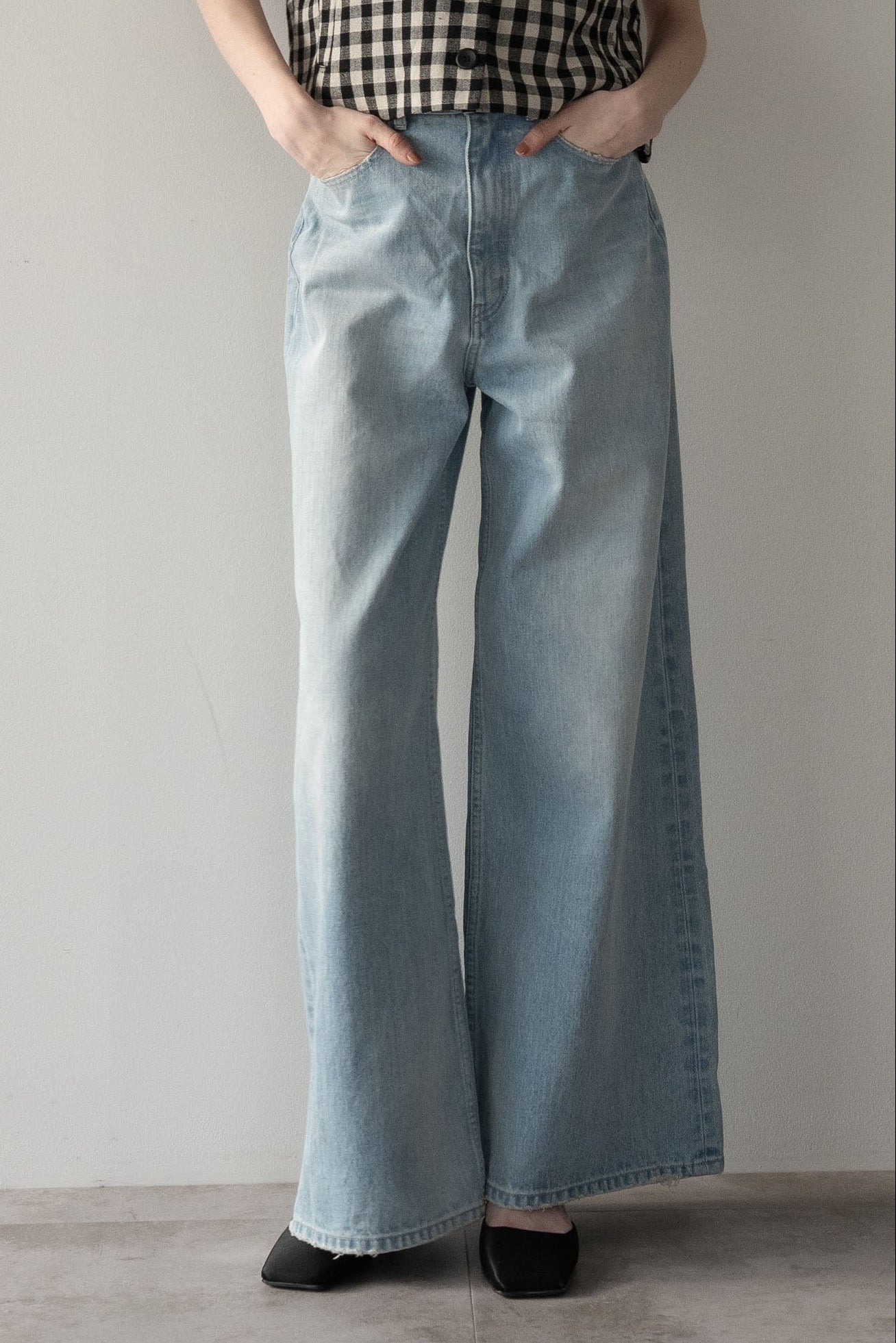 【予約販売6月中旬配送】ワイドデニム【L.BLUE】