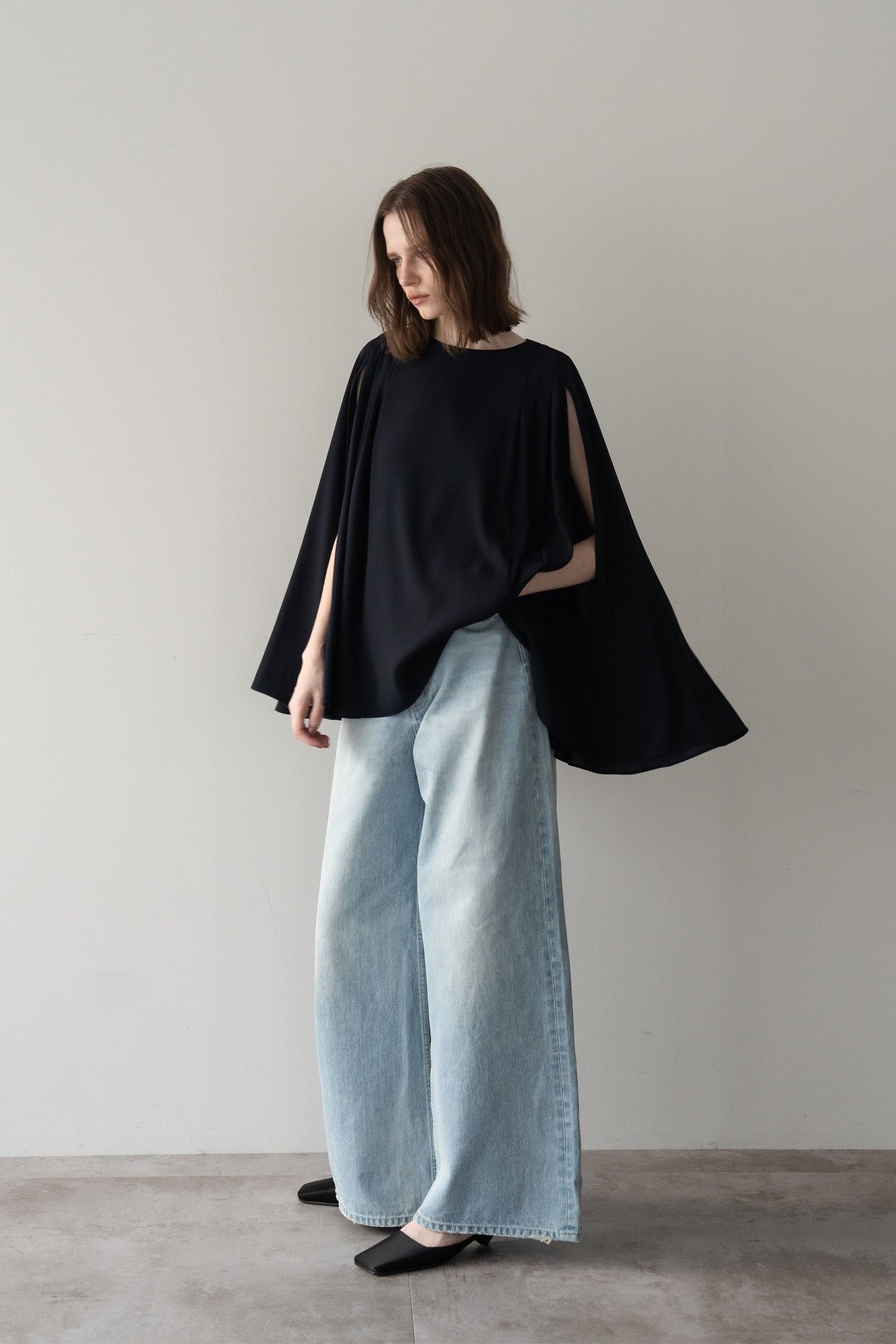 ポンチョブラウス【NAVY】