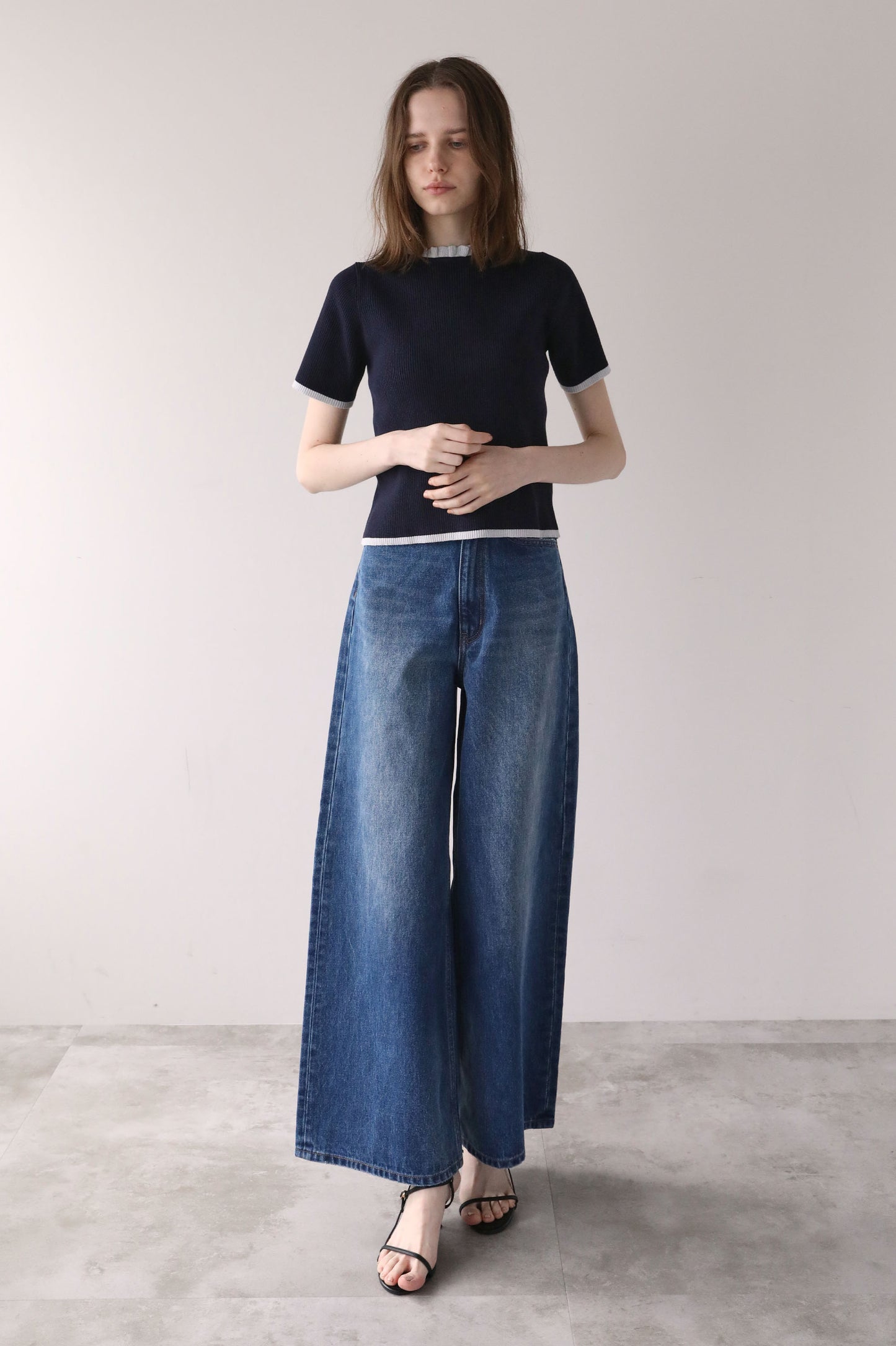 【予約販売6月中旬配送】ワイドデニム【BLUE】
