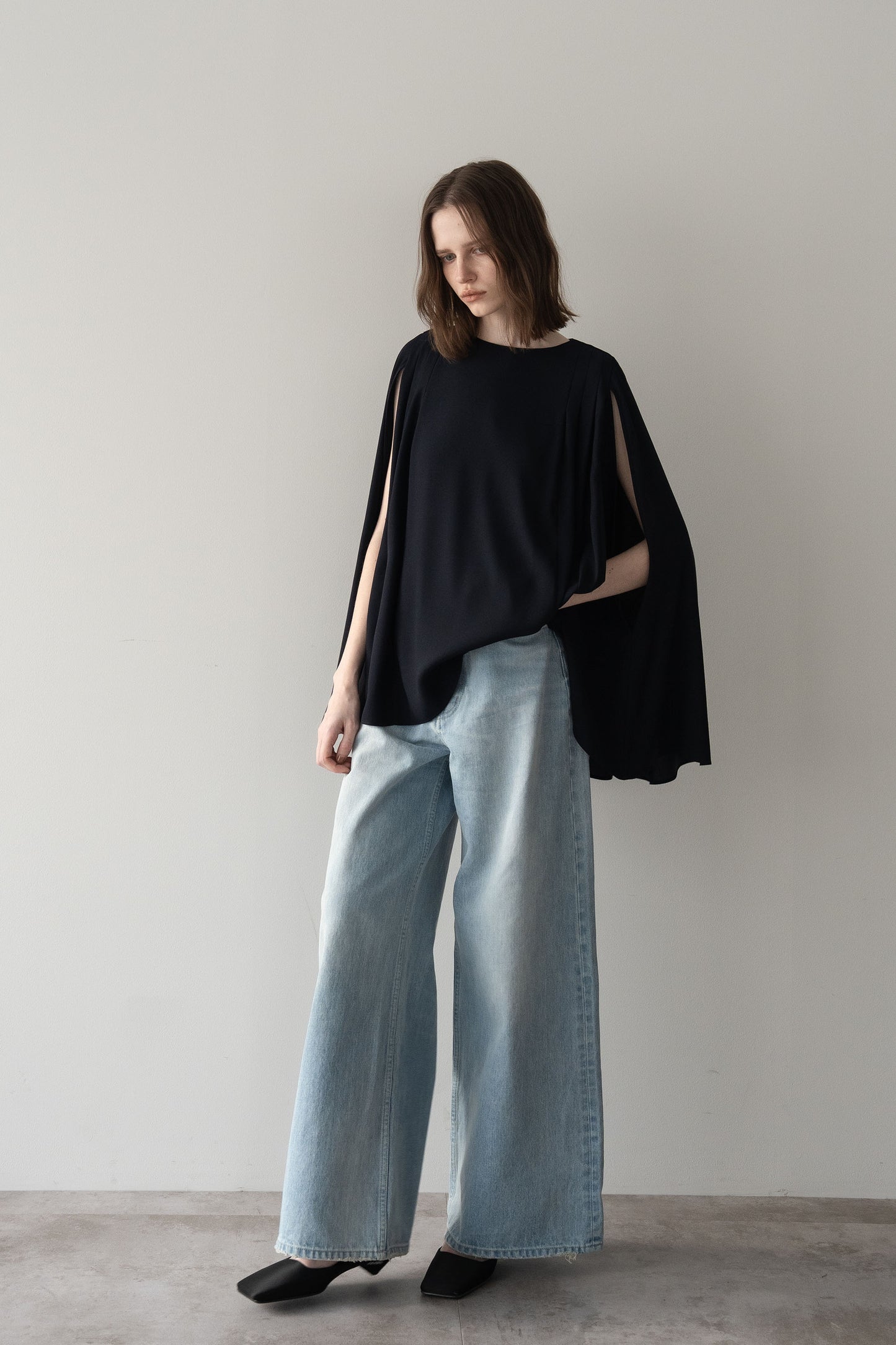 ポンチョブラウス【NAVY】