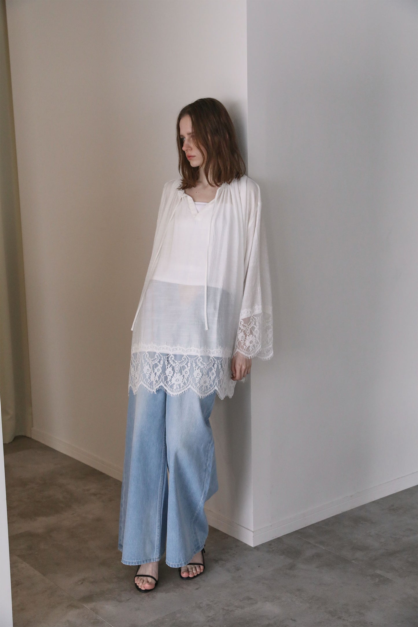 レースチュニックワンピース【WHITE】