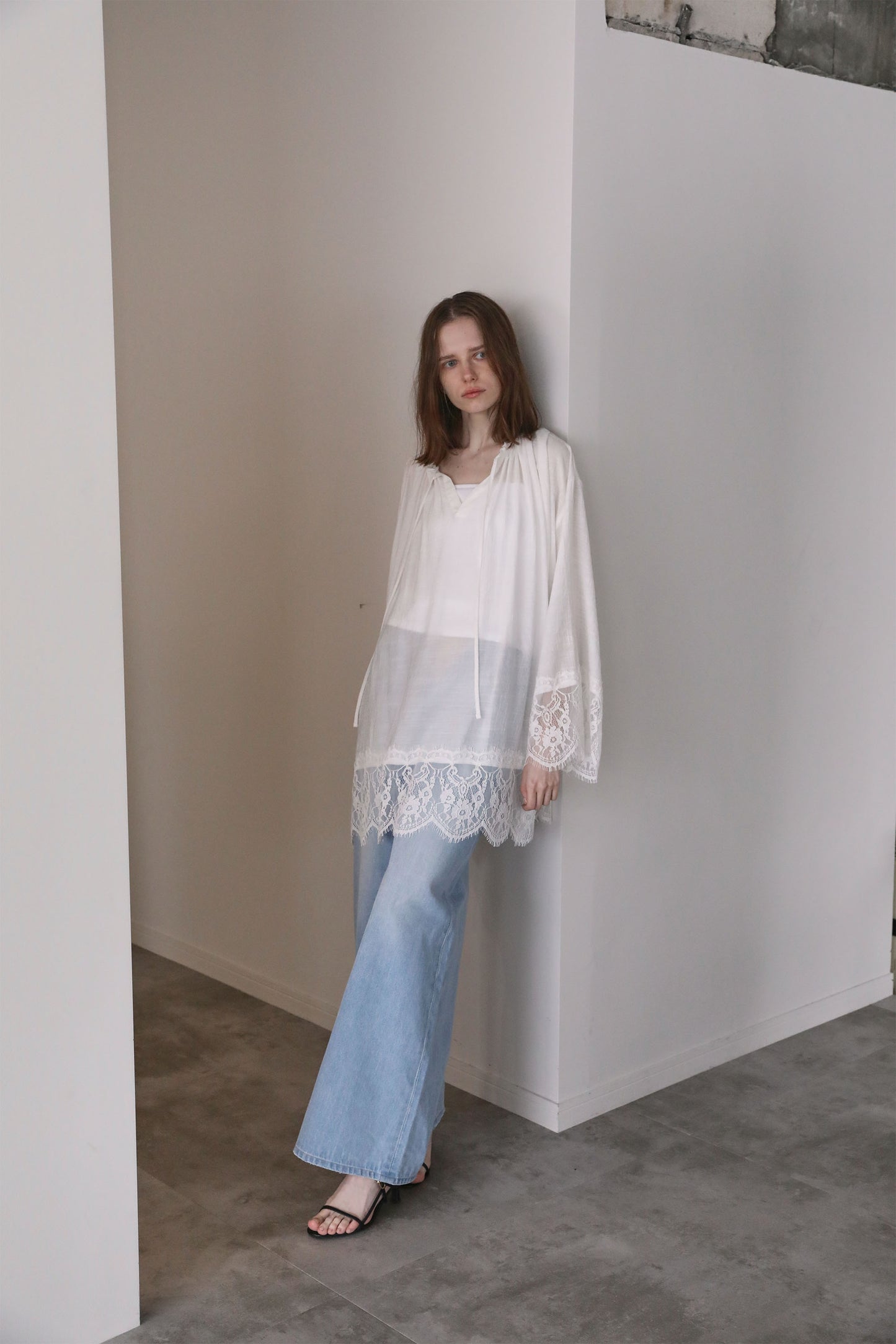 レースチュニックワンピース【WHITE】