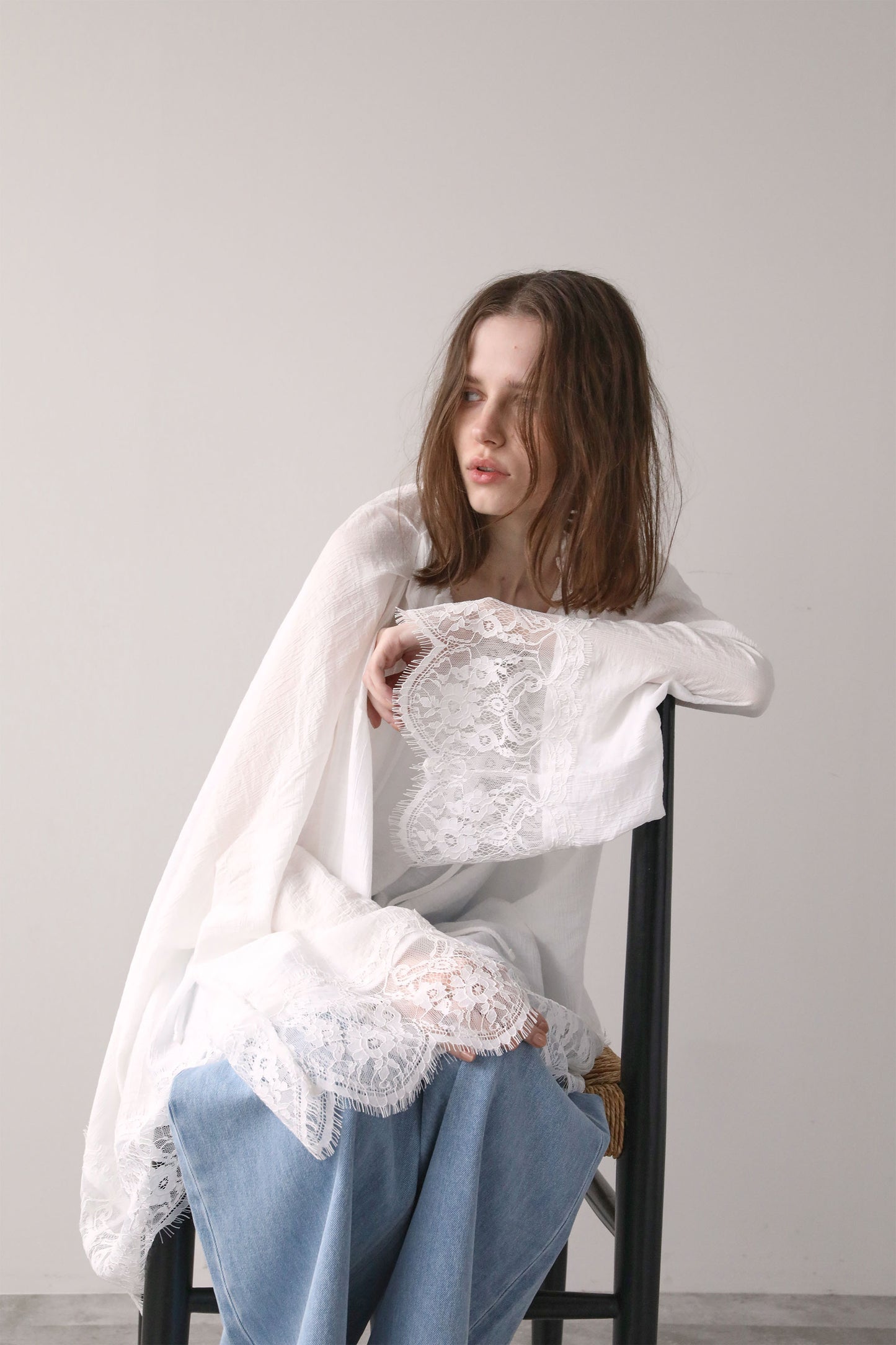 レースチュニックワンピース【WHITE】