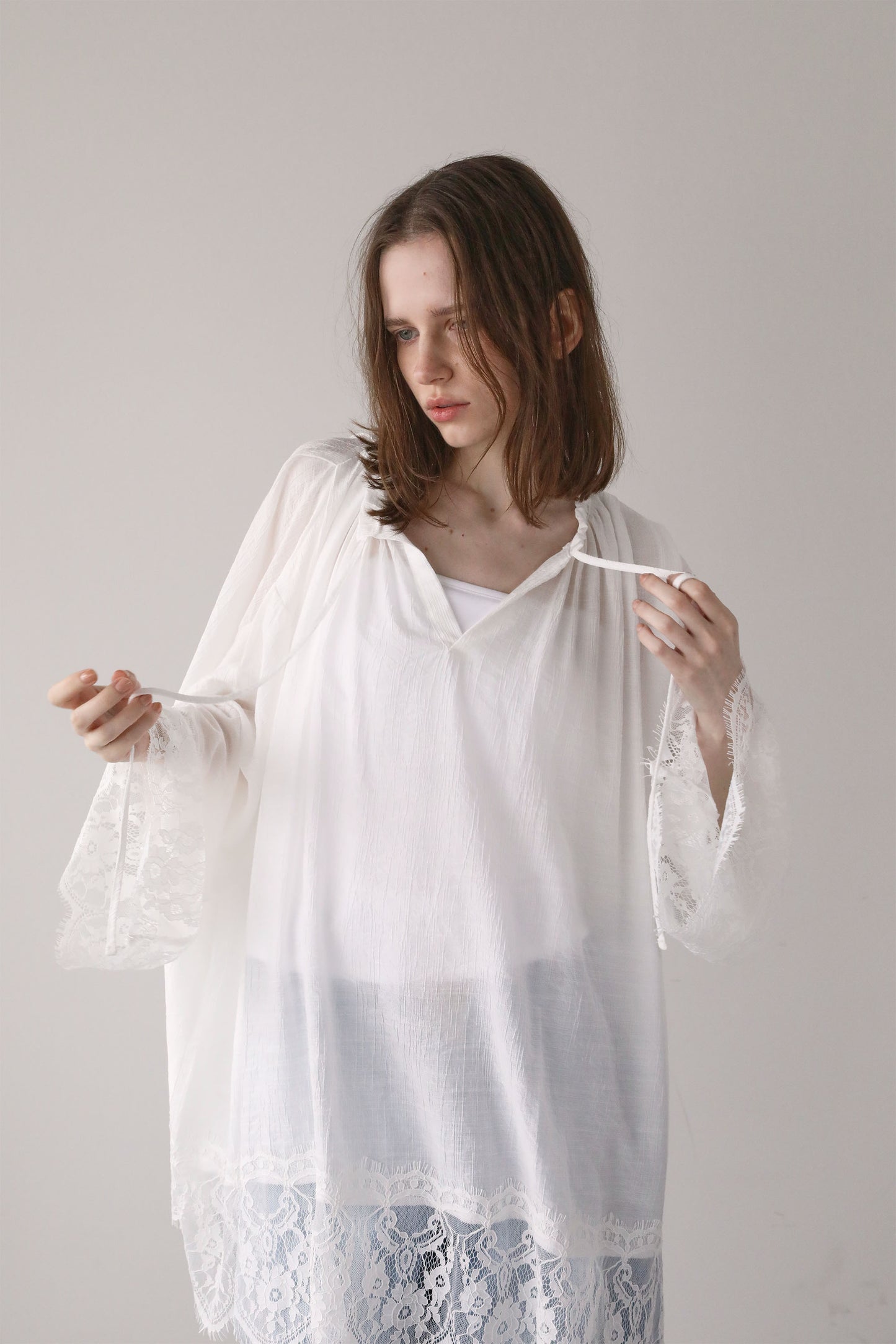 レースチュニックワンピース【WHITE】