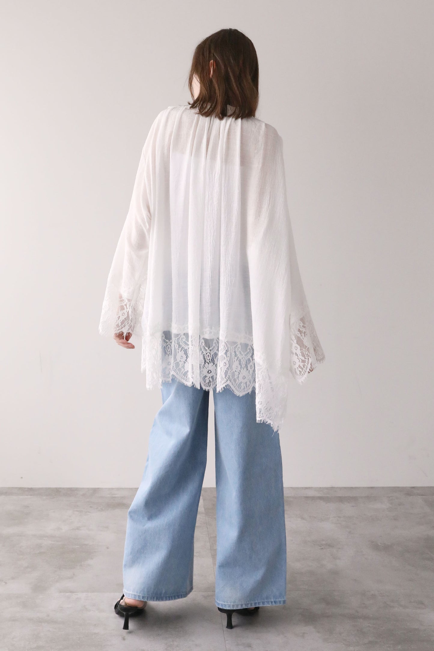 レースチュニックワンピース【WHITE】
