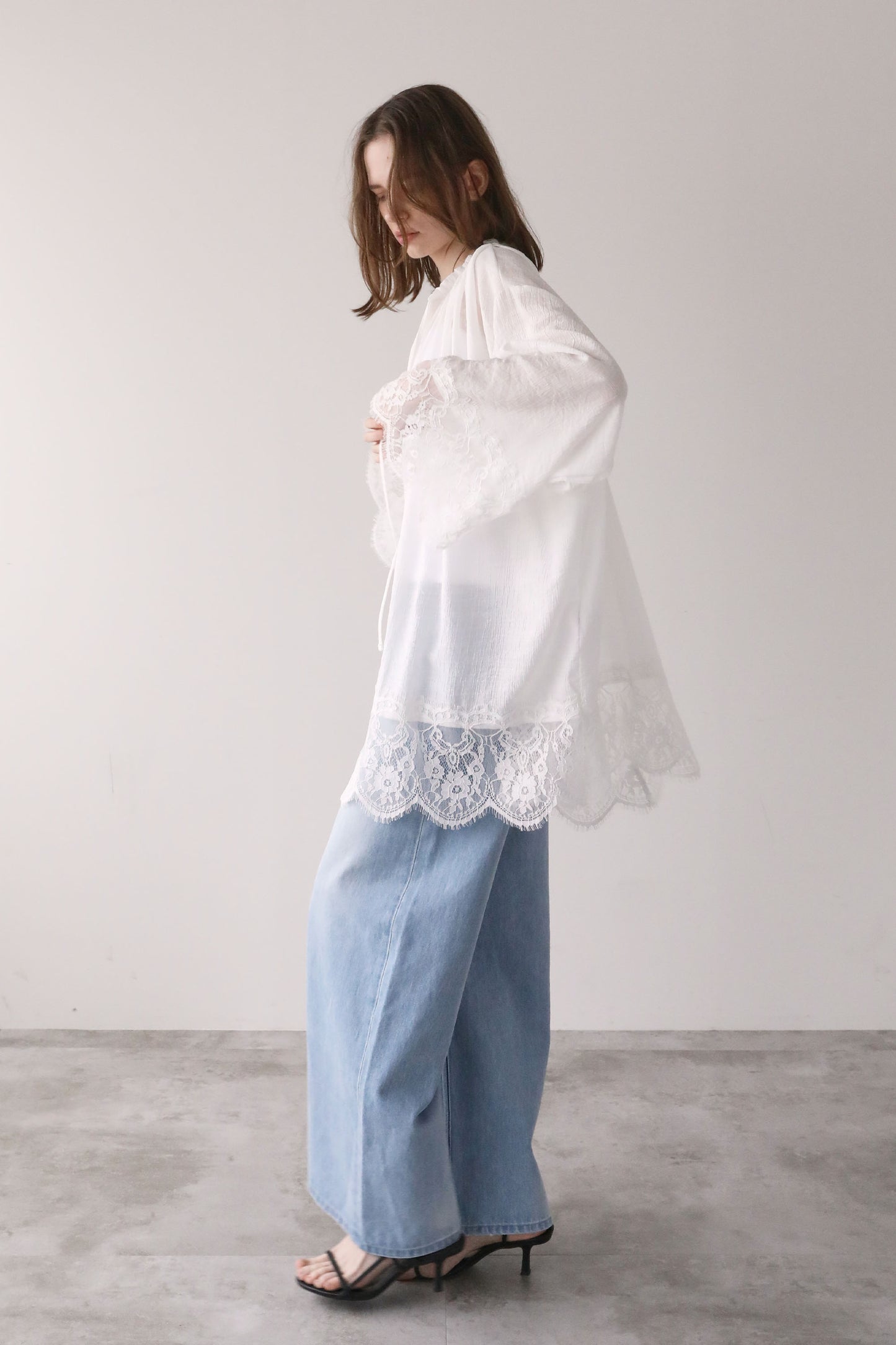 レースチュニックワンピース【WHITE】