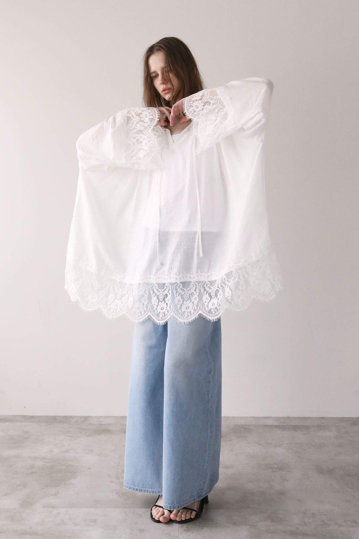 レースチュニックワンピース【WHITE】