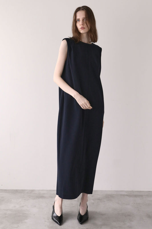 ジョーゼットノースリーブワンピース【NAVY】