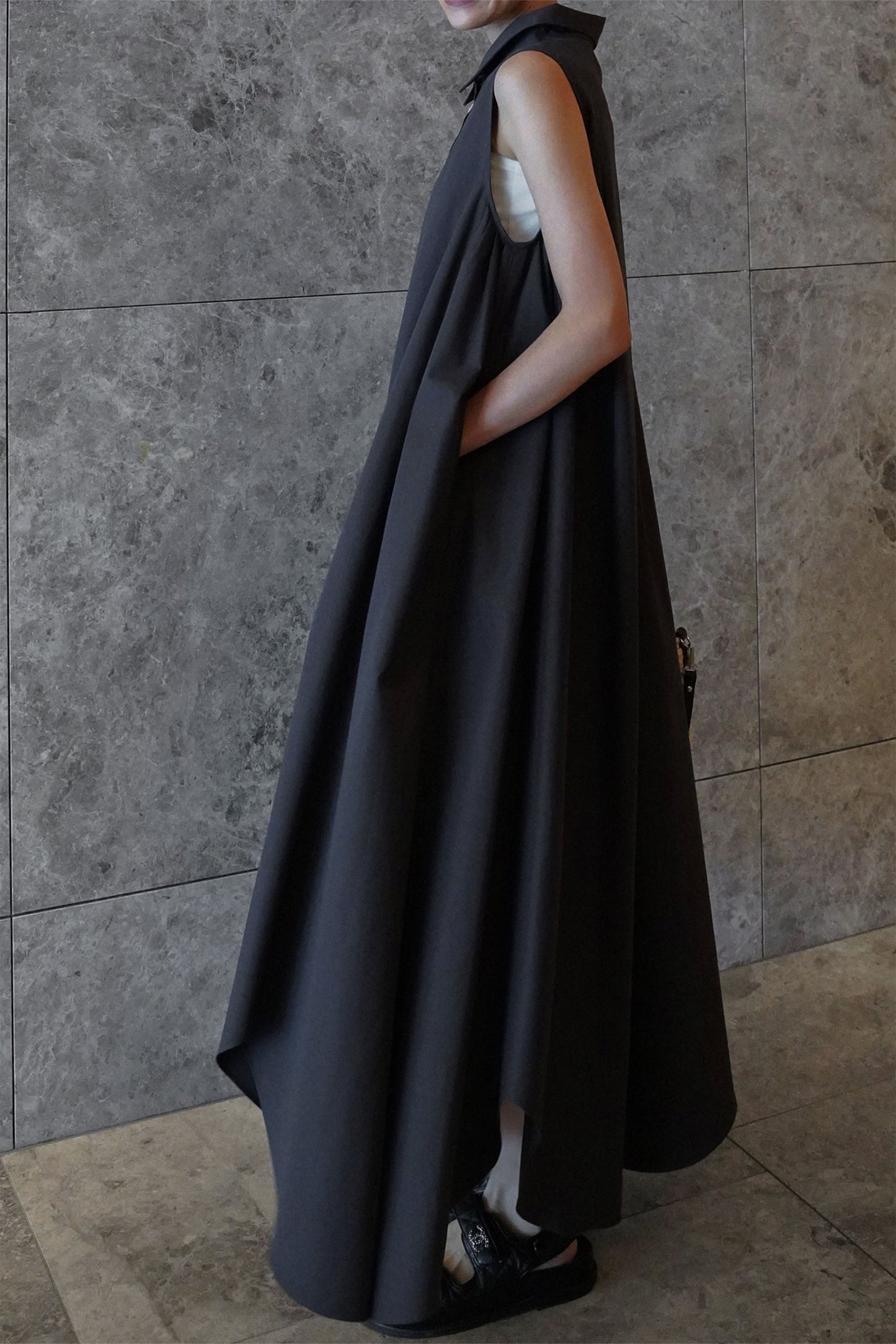 ヘムラインワンピース【BLACK】