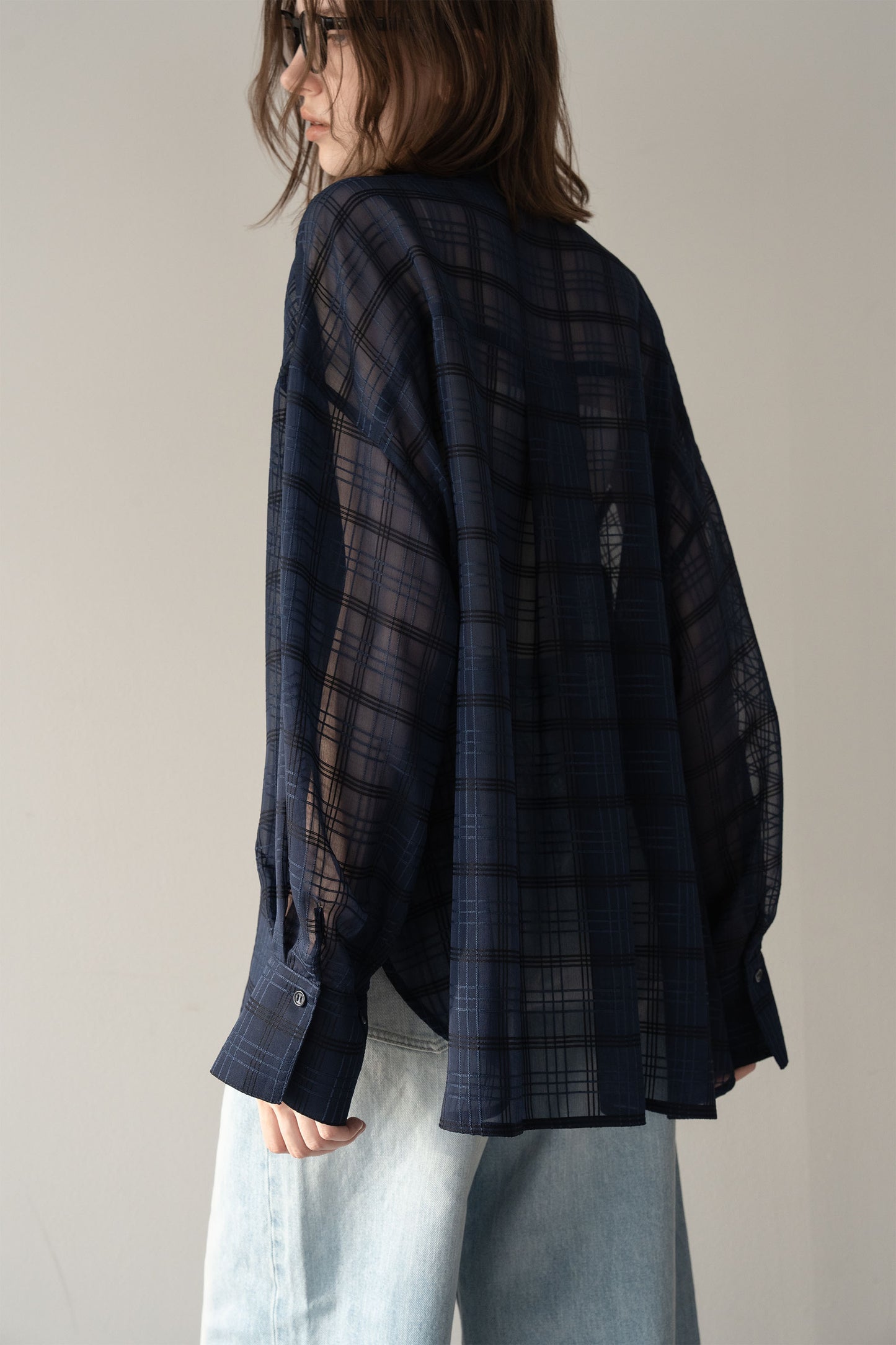 【予約販売5月末配送】シアービックシャツ【NAVY×CHECK】