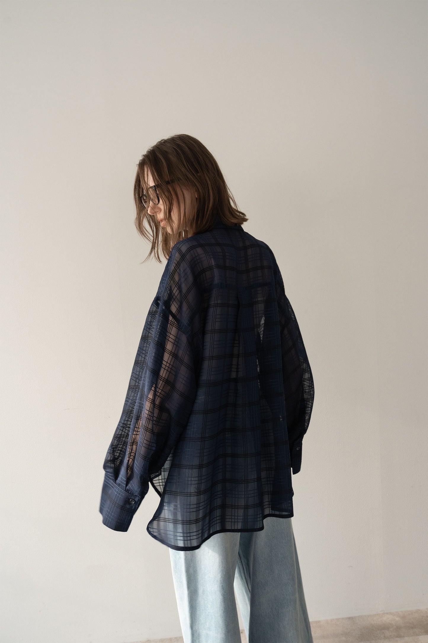 【予約販売5月末配送】シアービックシャツ【NAVY×CHECK】