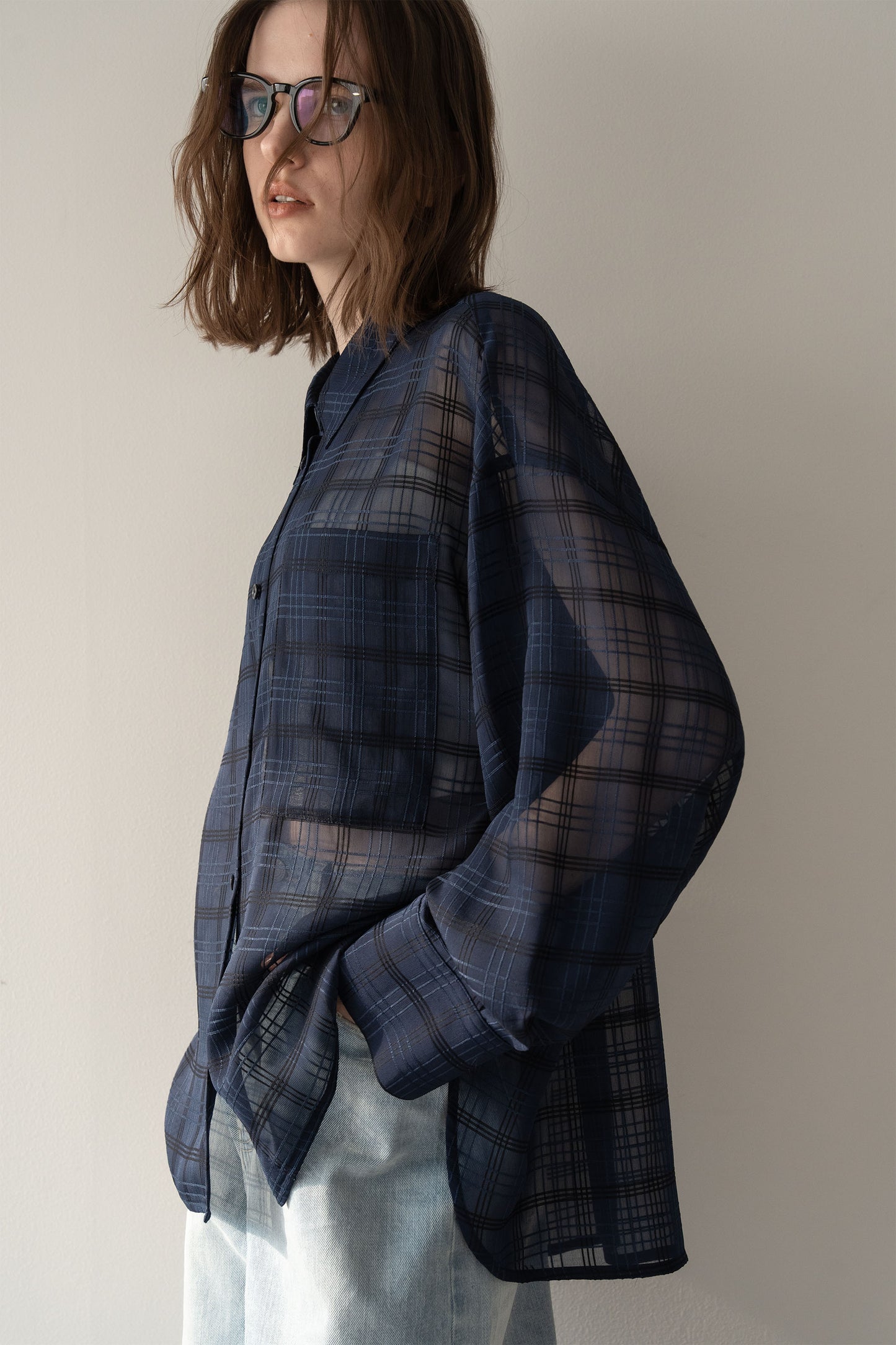 【予約販売5月末配送】シアービックシャツ【NAVY×CHECK】