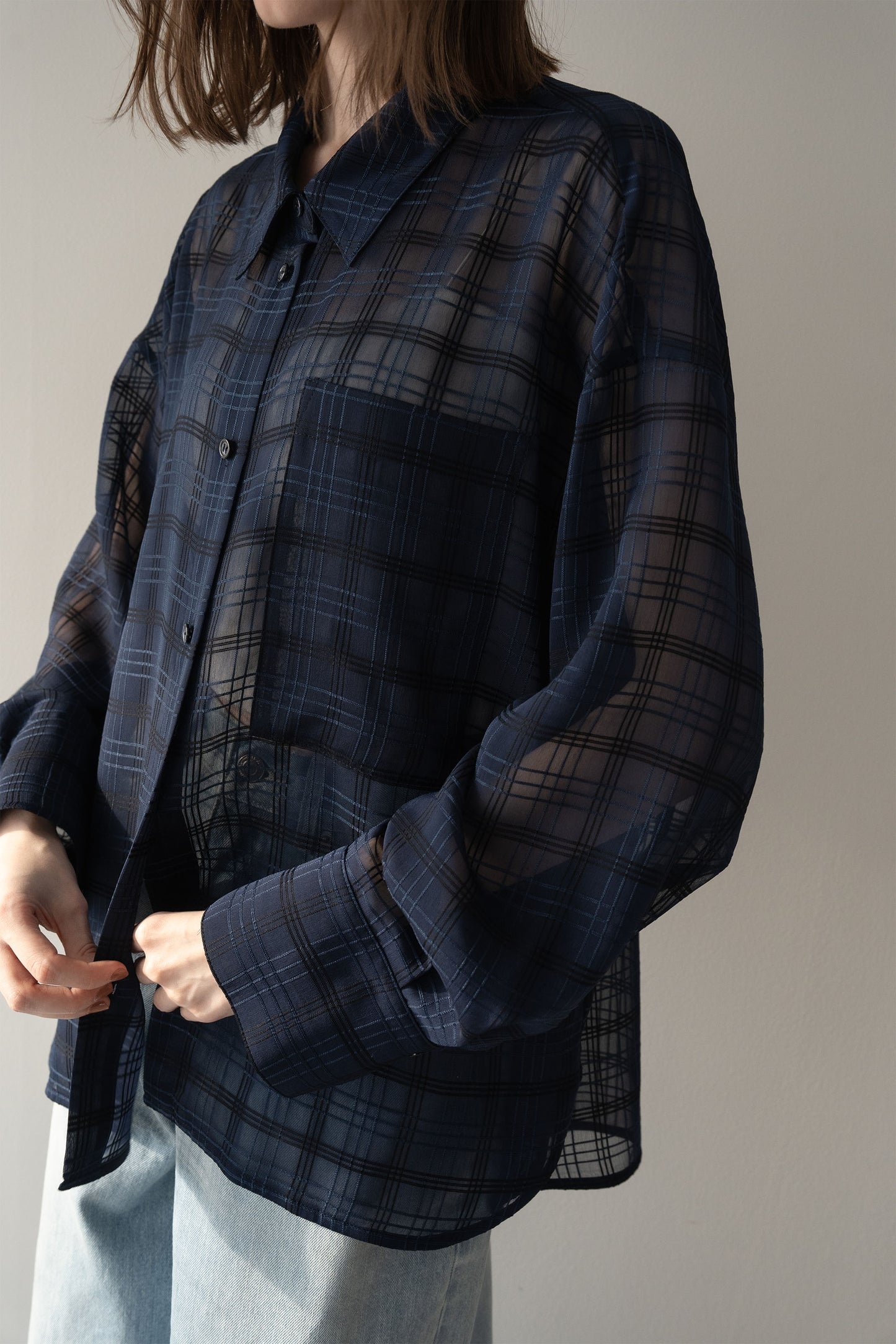 【予約販売5月末配送】シアービックシャツ【NAVY×CHECK】