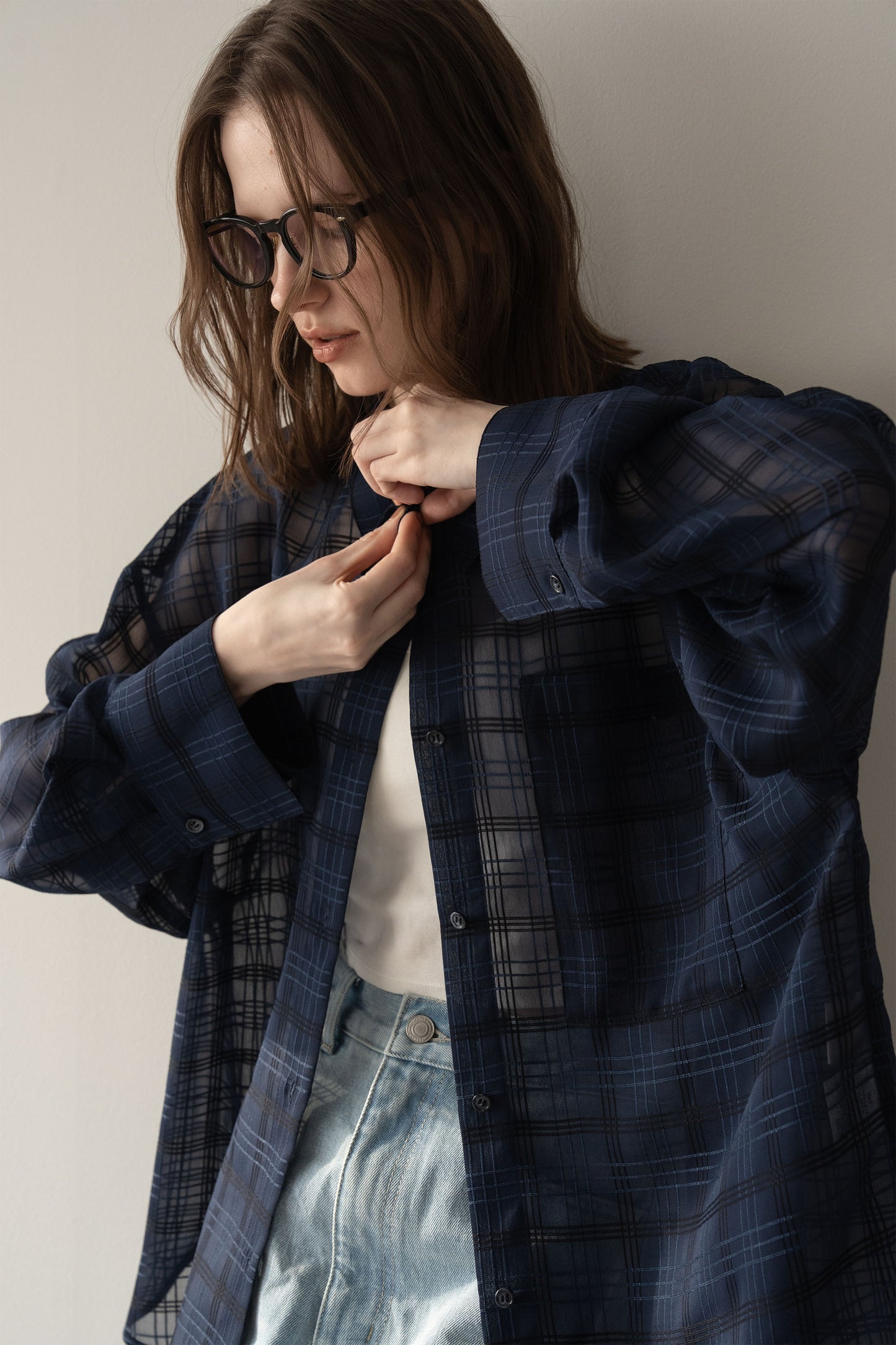 【予約販売5月末配送】シアービックシャツ【NAVY×CHECK】