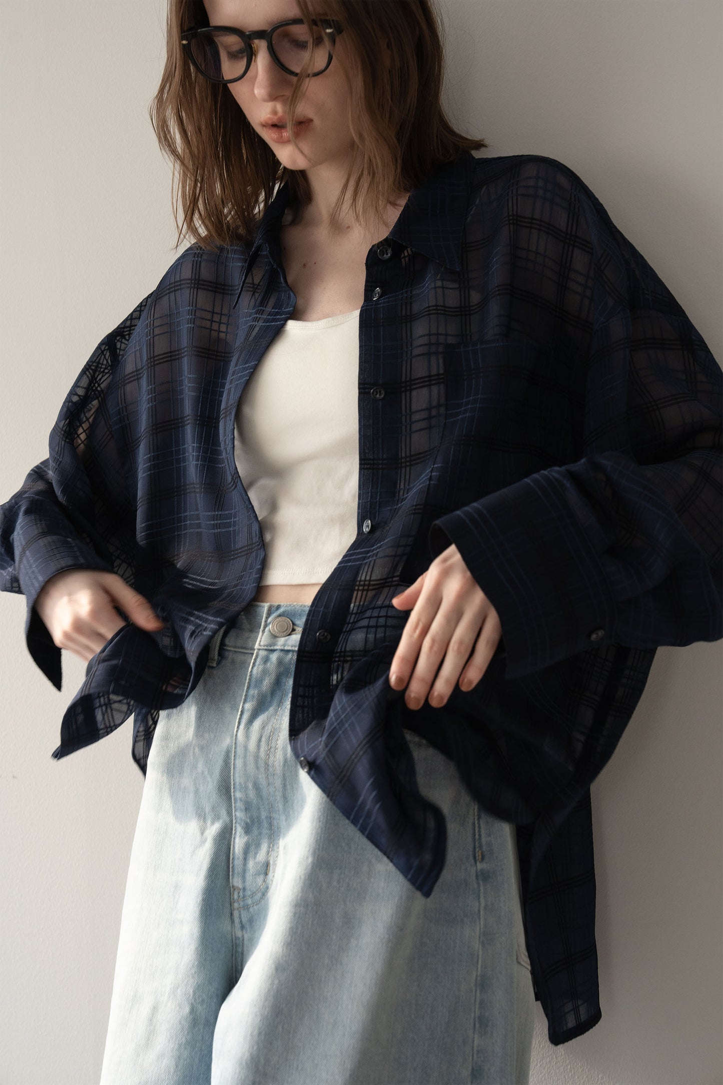 【予約販売5月末配送】シアービックシャツ【NAVY×CHECK】