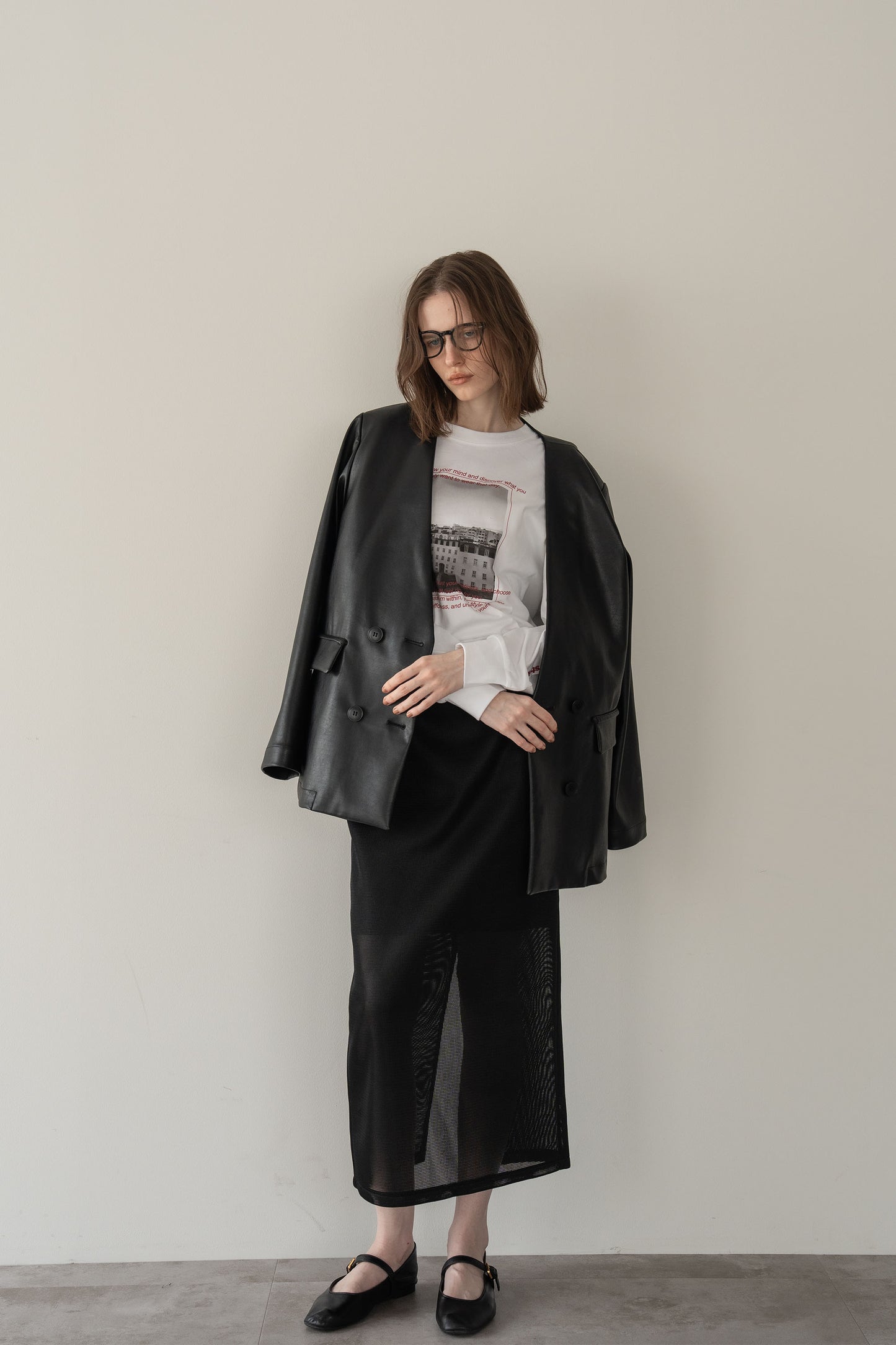 メッシュタイトスカート【BLACK】