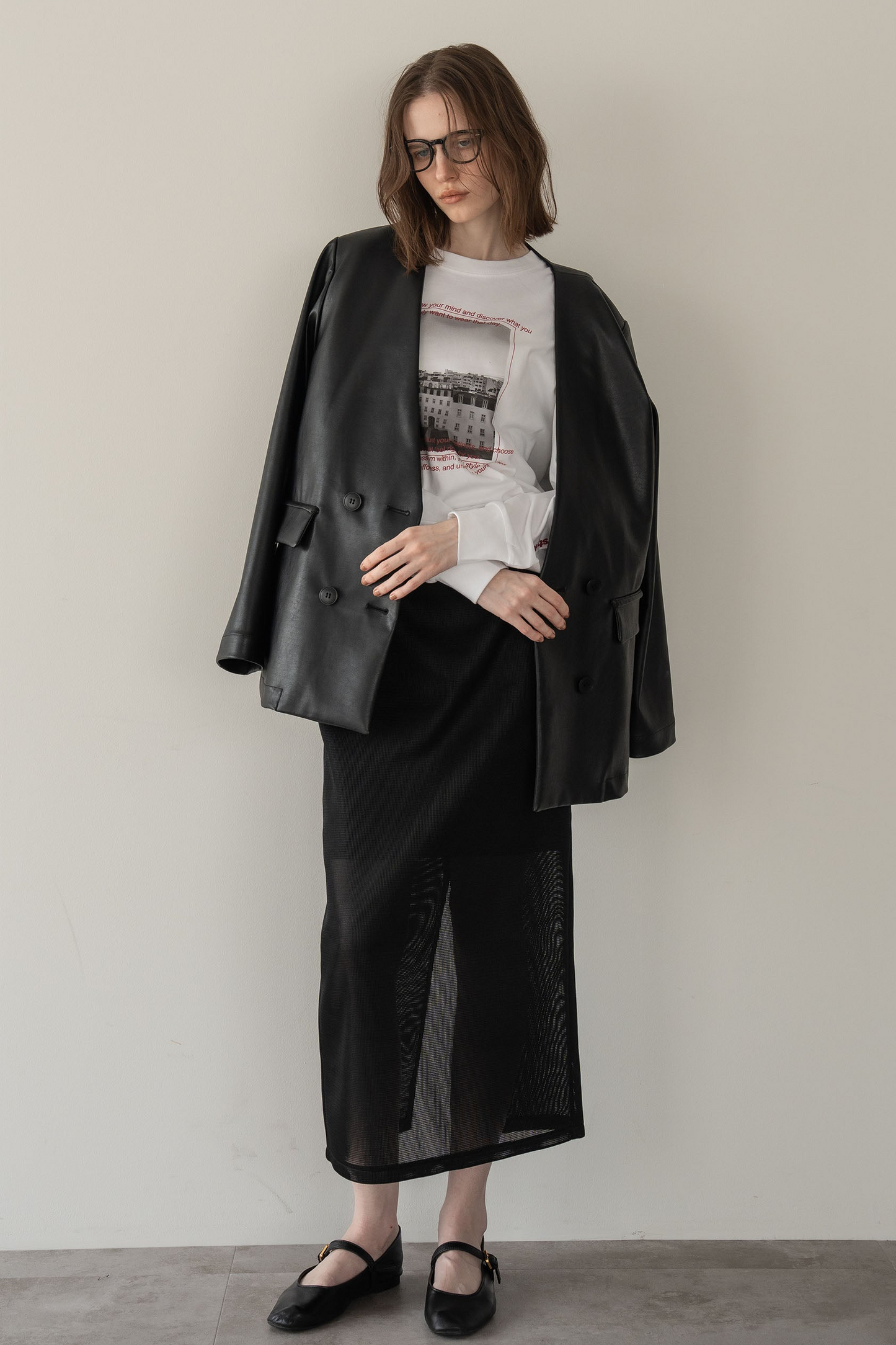 メッシュタイトスカート【BLACK】