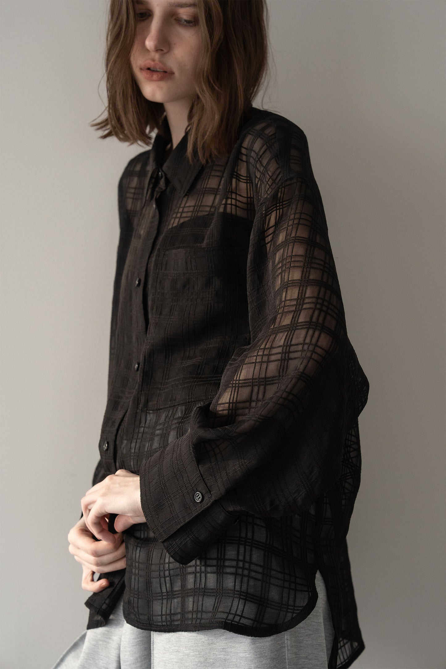 【予約販売5月末配送】シアービックシャツ【BLACK×CHECK】