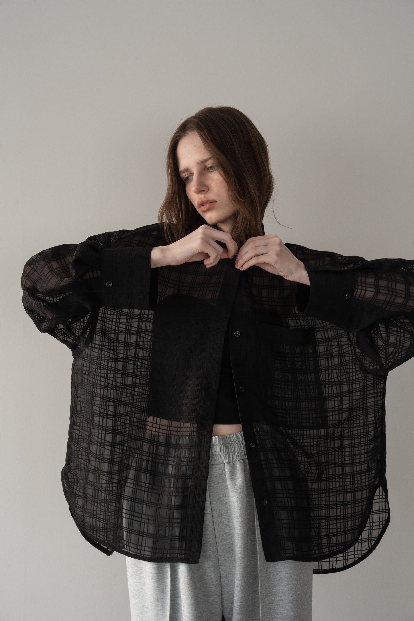 【予約販売5月末配送】シアービックシャツ【BLACK×CHECK】