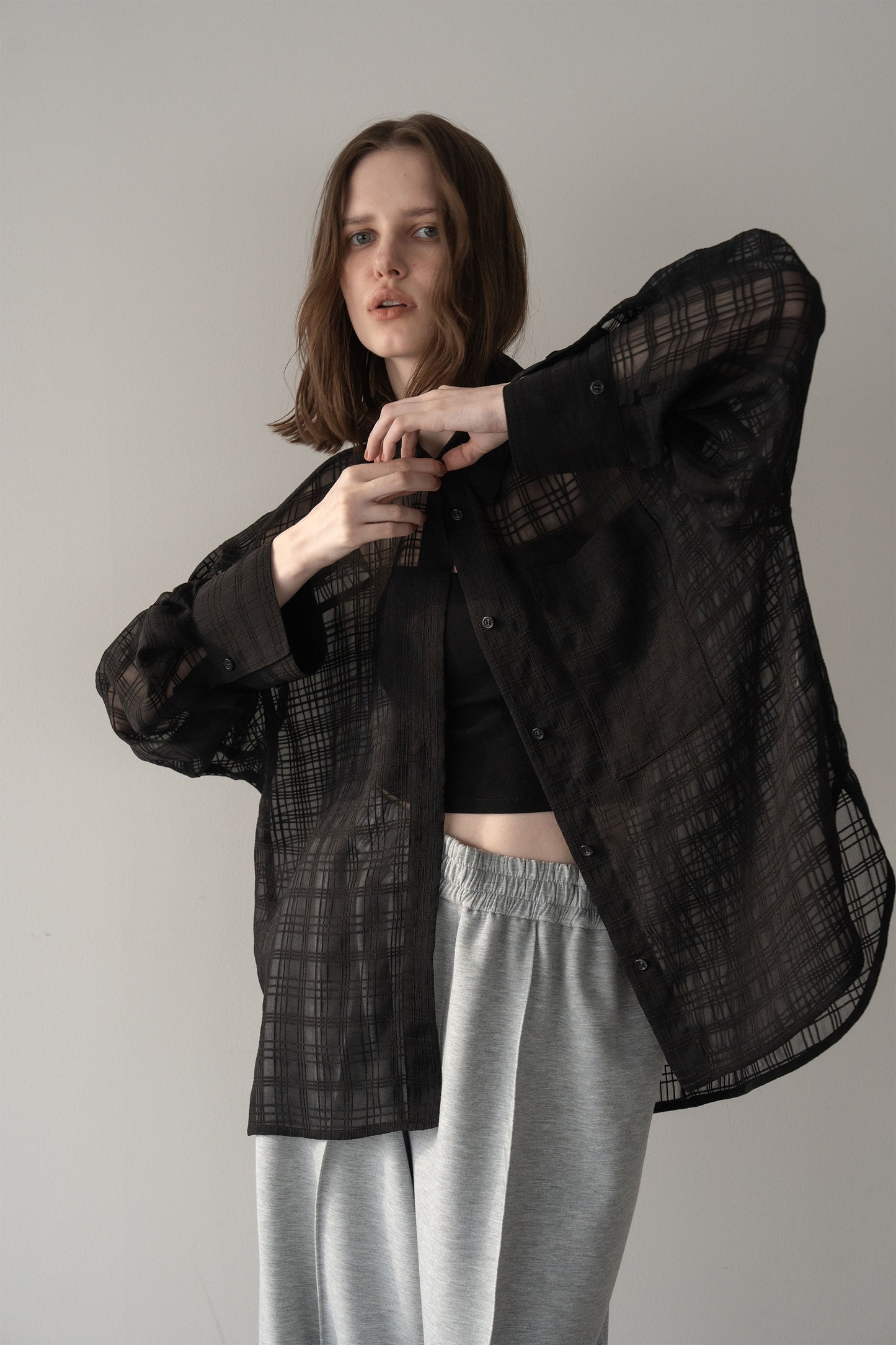 【予約販売5月末配送】シアービックシャツ【BLACK×CHECK】
