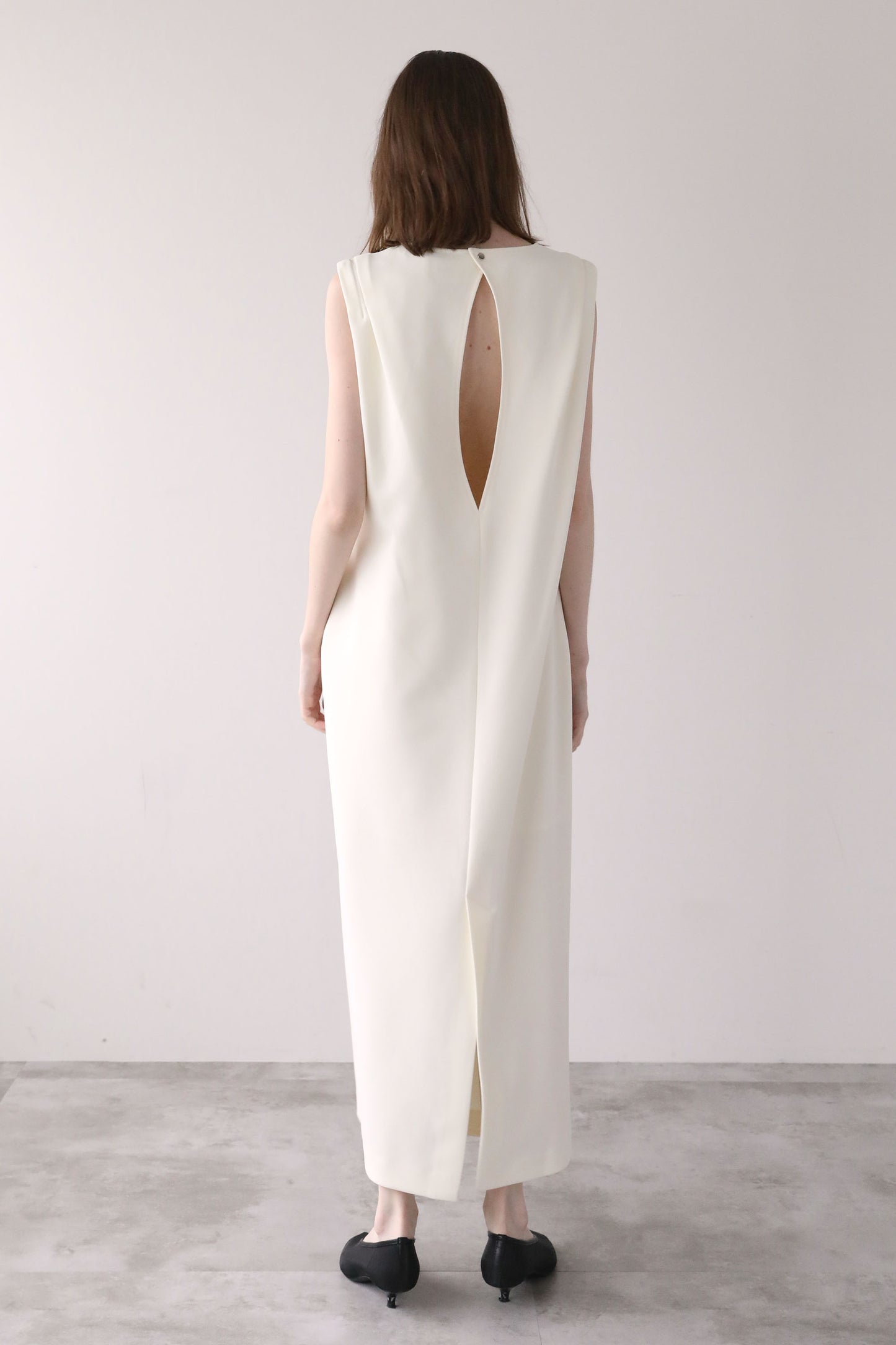 ジョーゼットノースリーブワンピース【WHITE】