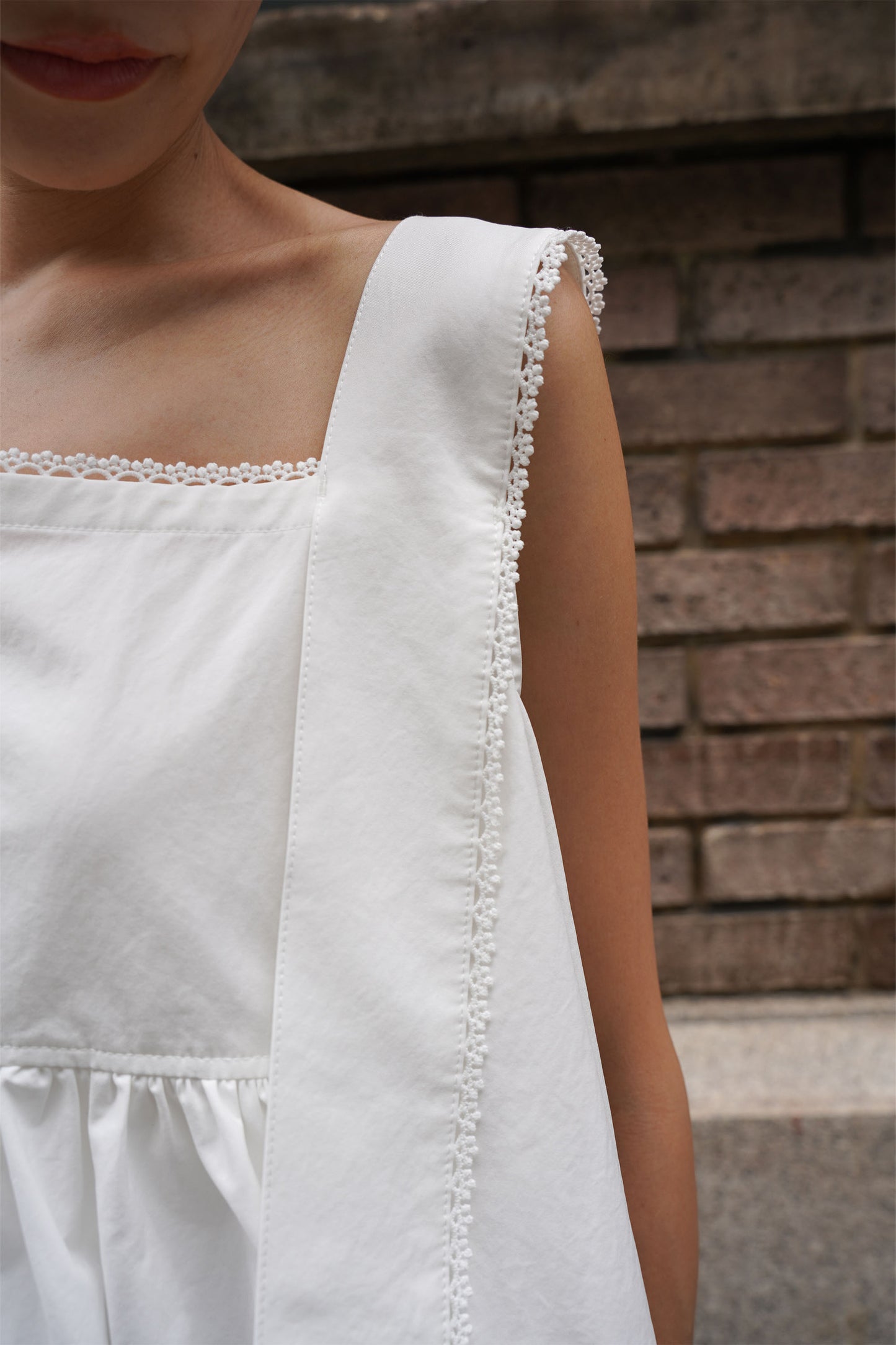 レースタックブラウス【WHITE】