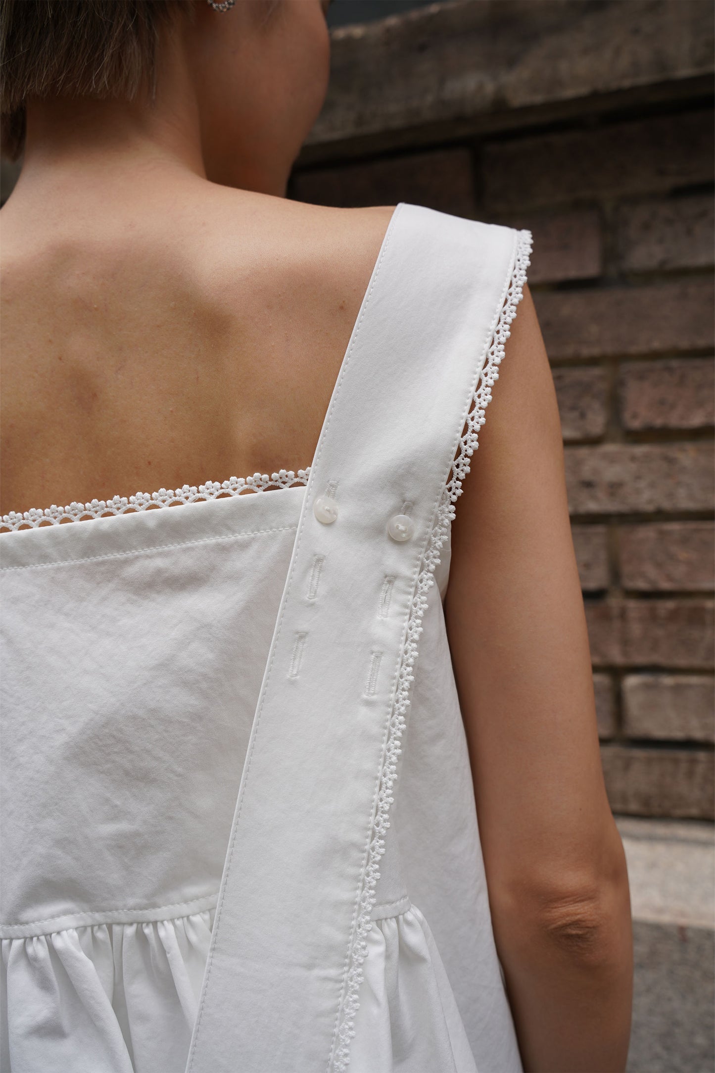 レースタックブラウス【WHITE】
