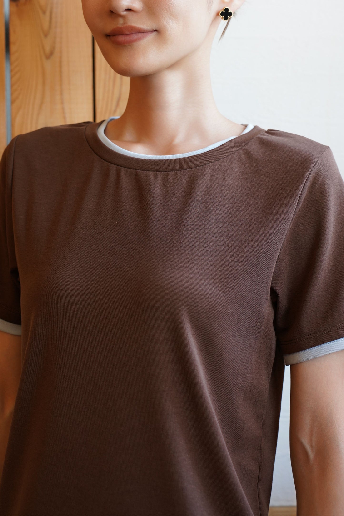 バイカラーTEE【BROWN】
