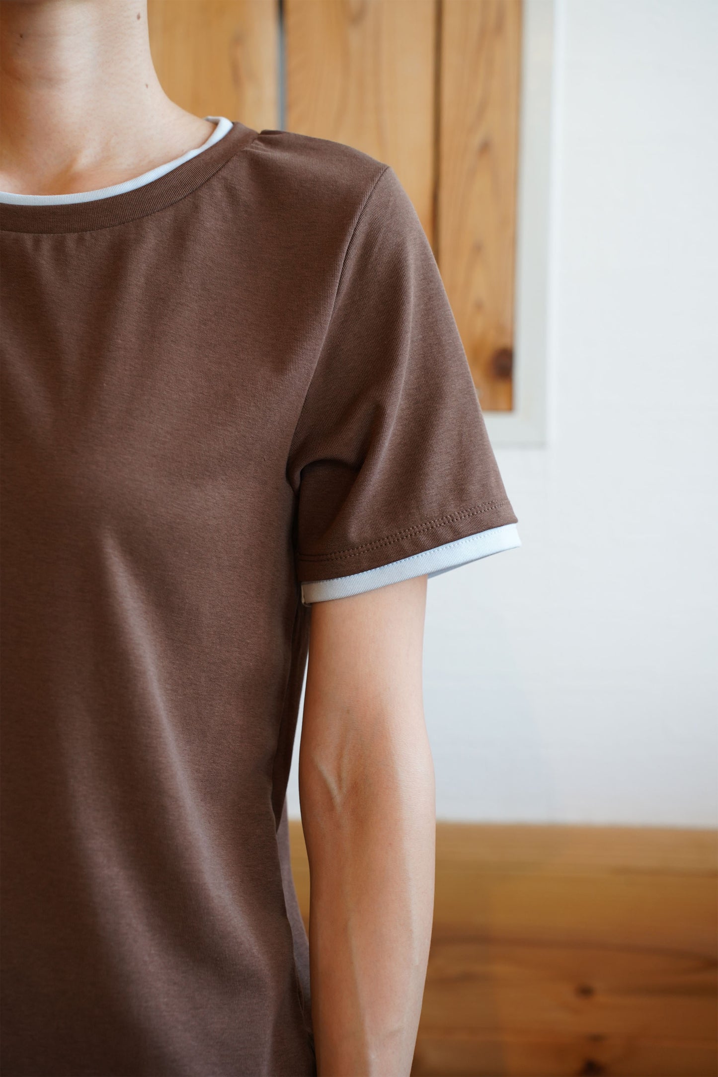 バイカラーTEE【BROWN】