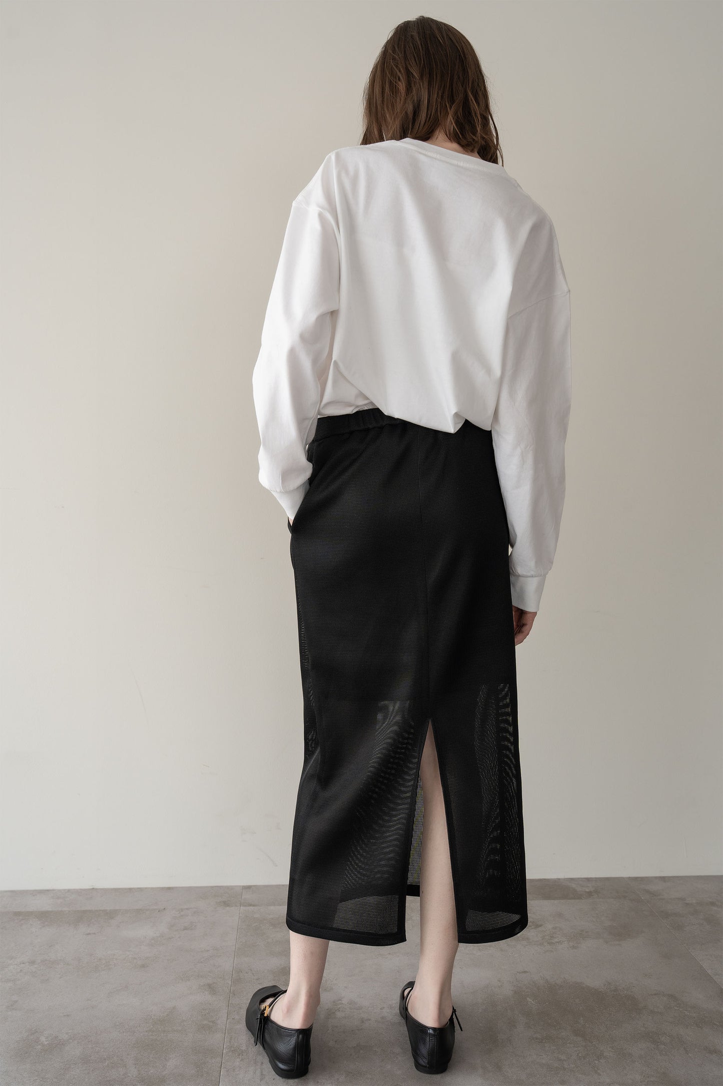 メッシュタイトスカート【BLACK】