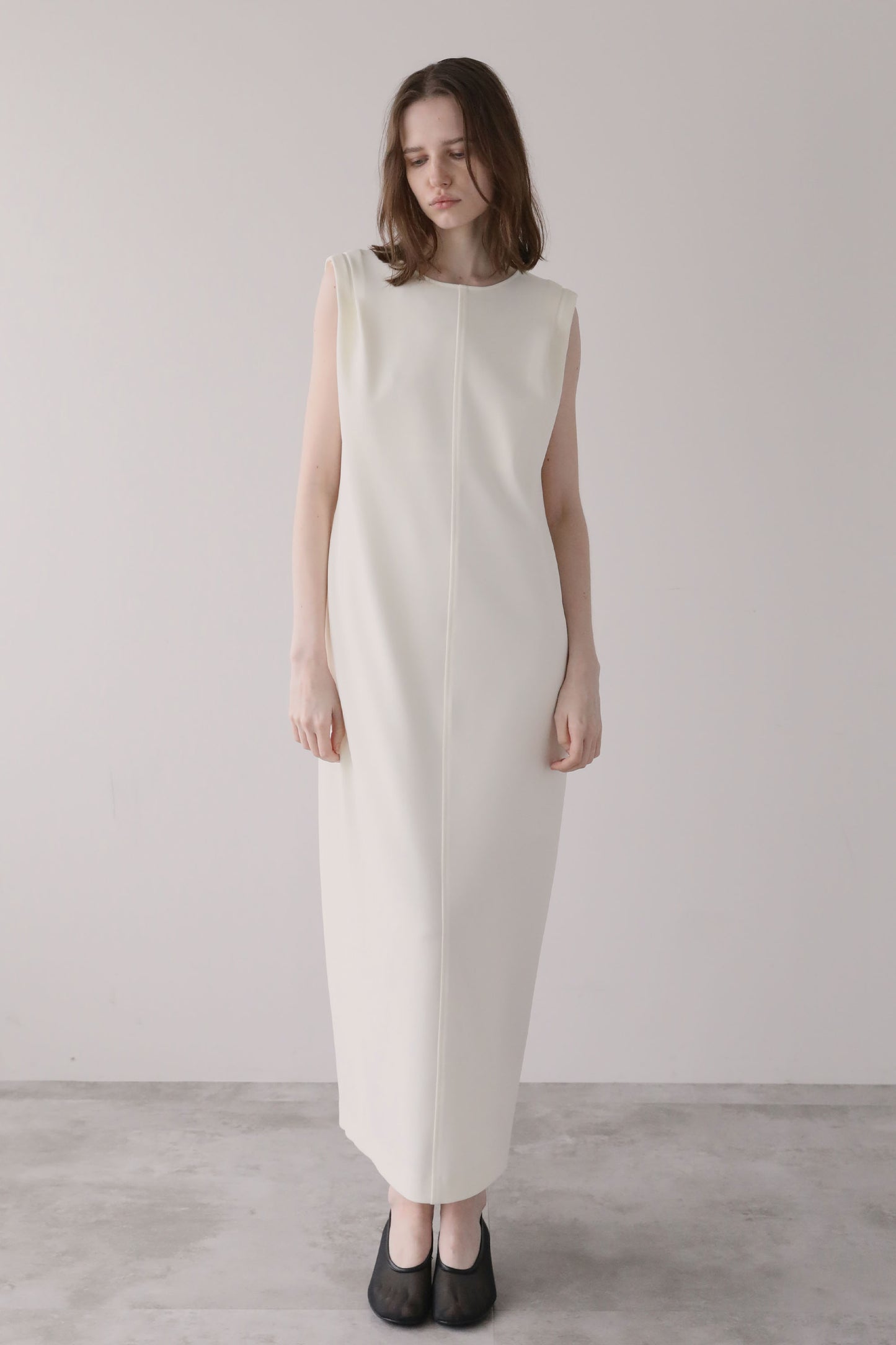 ジョーゼットノースリーブワンピース【WHITE】