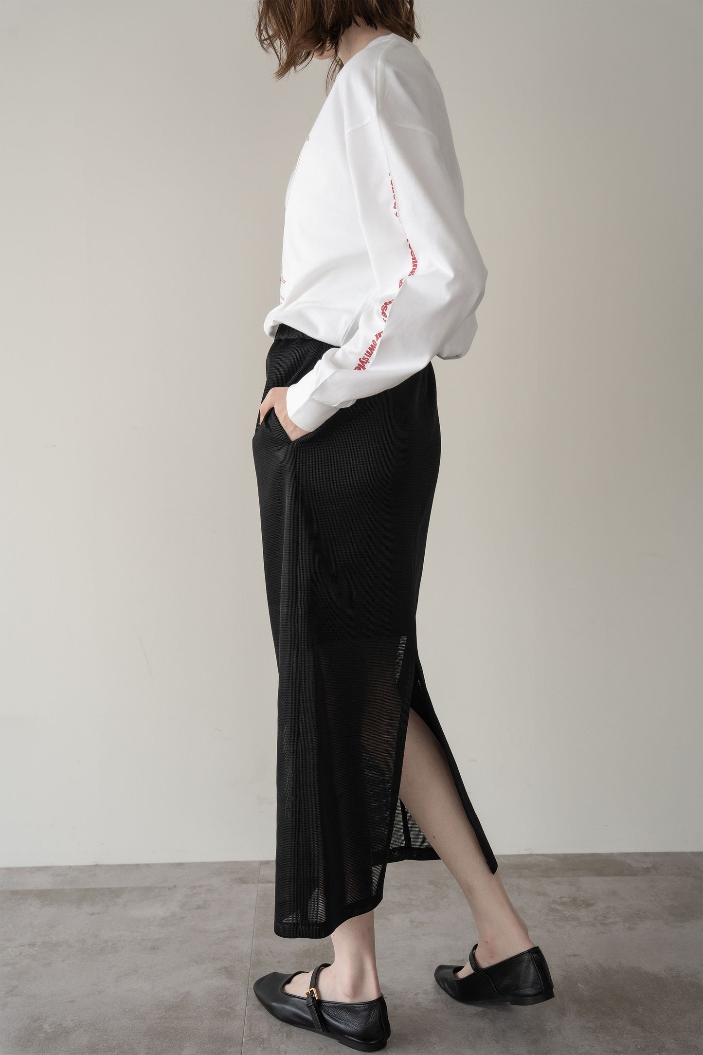 メッシュタイトスカート【BLACK】