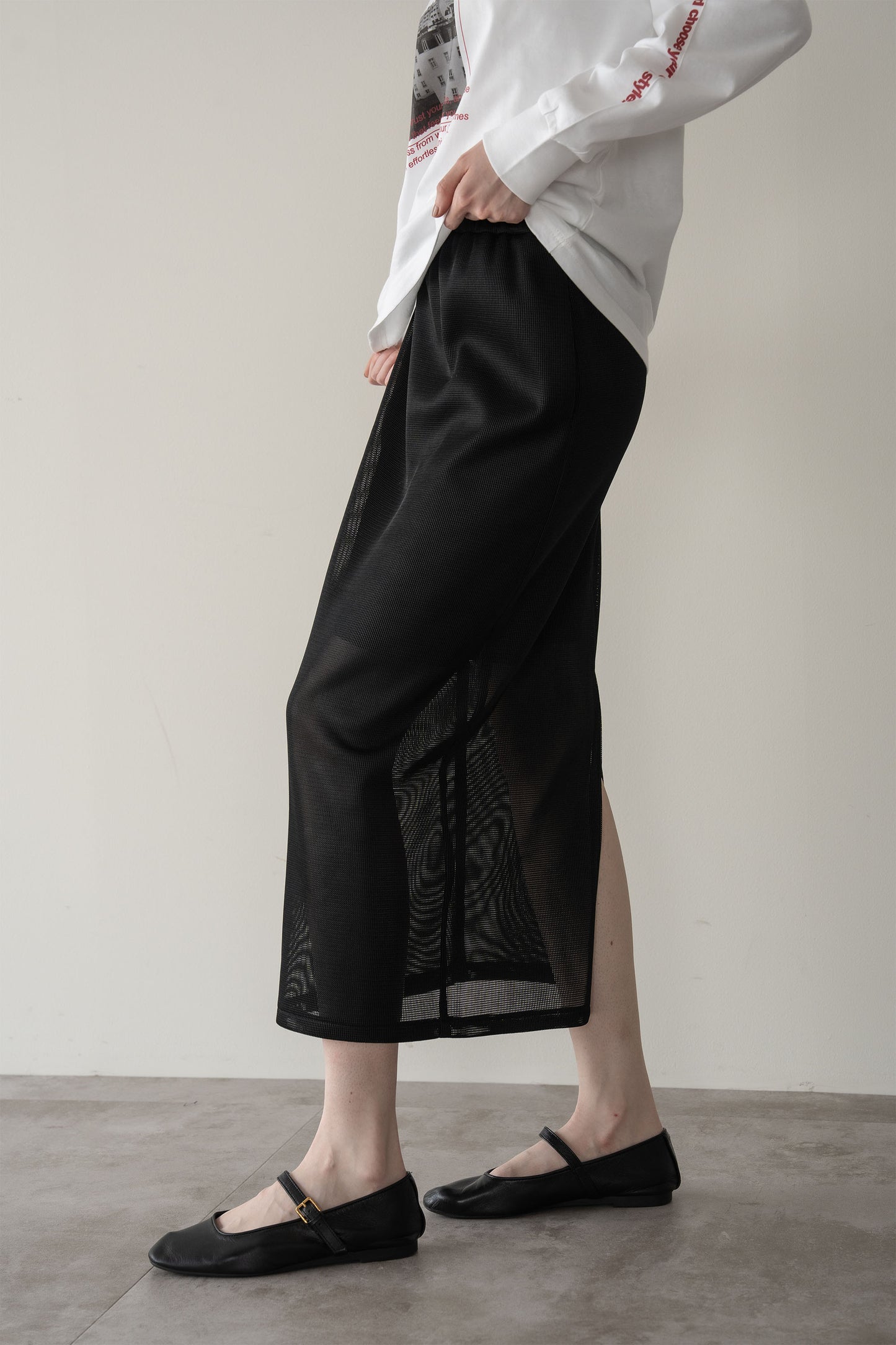 メッシュタイトスカート【BLACK】