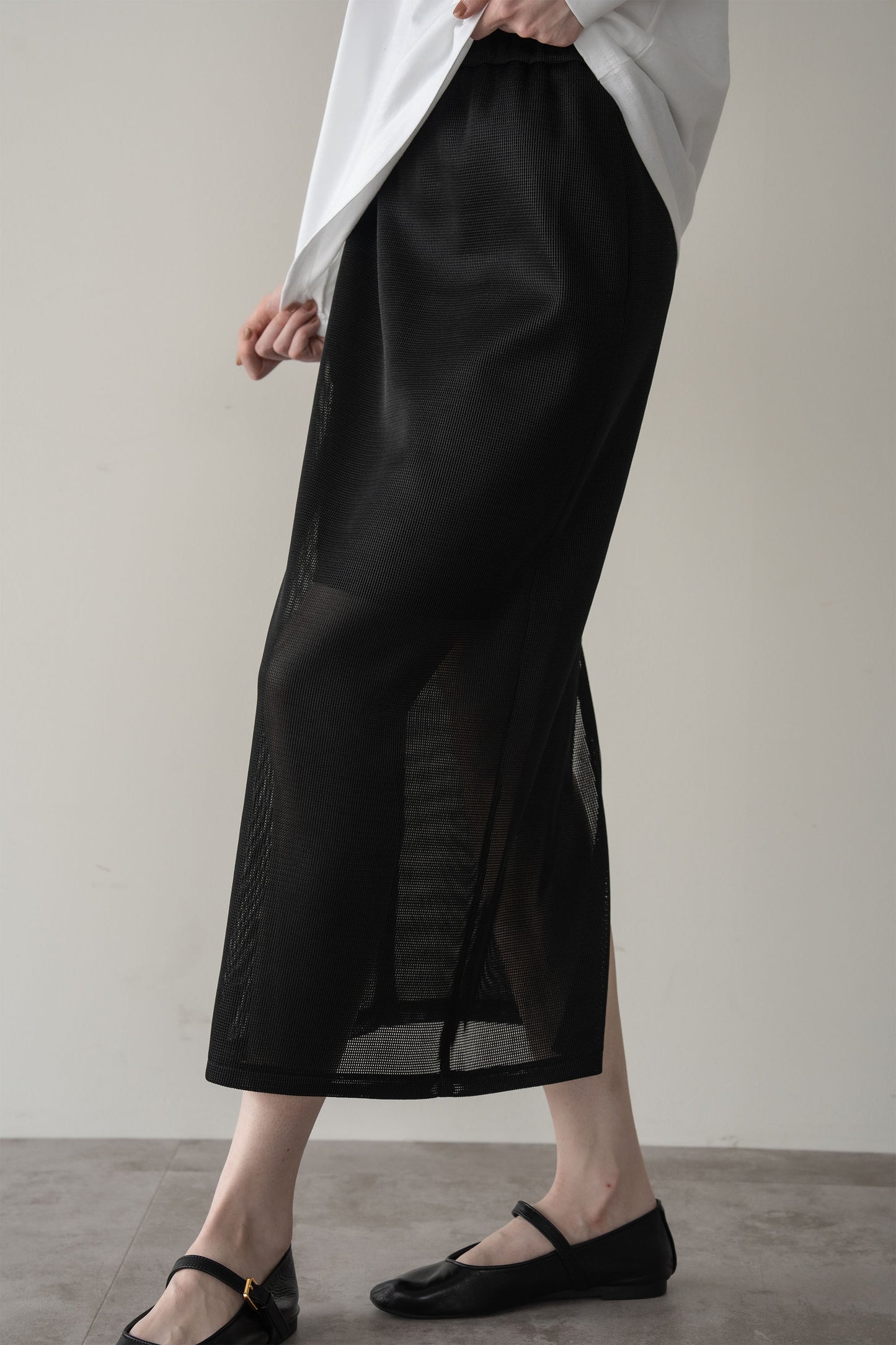 メッシュタイトスカート【BLACK】