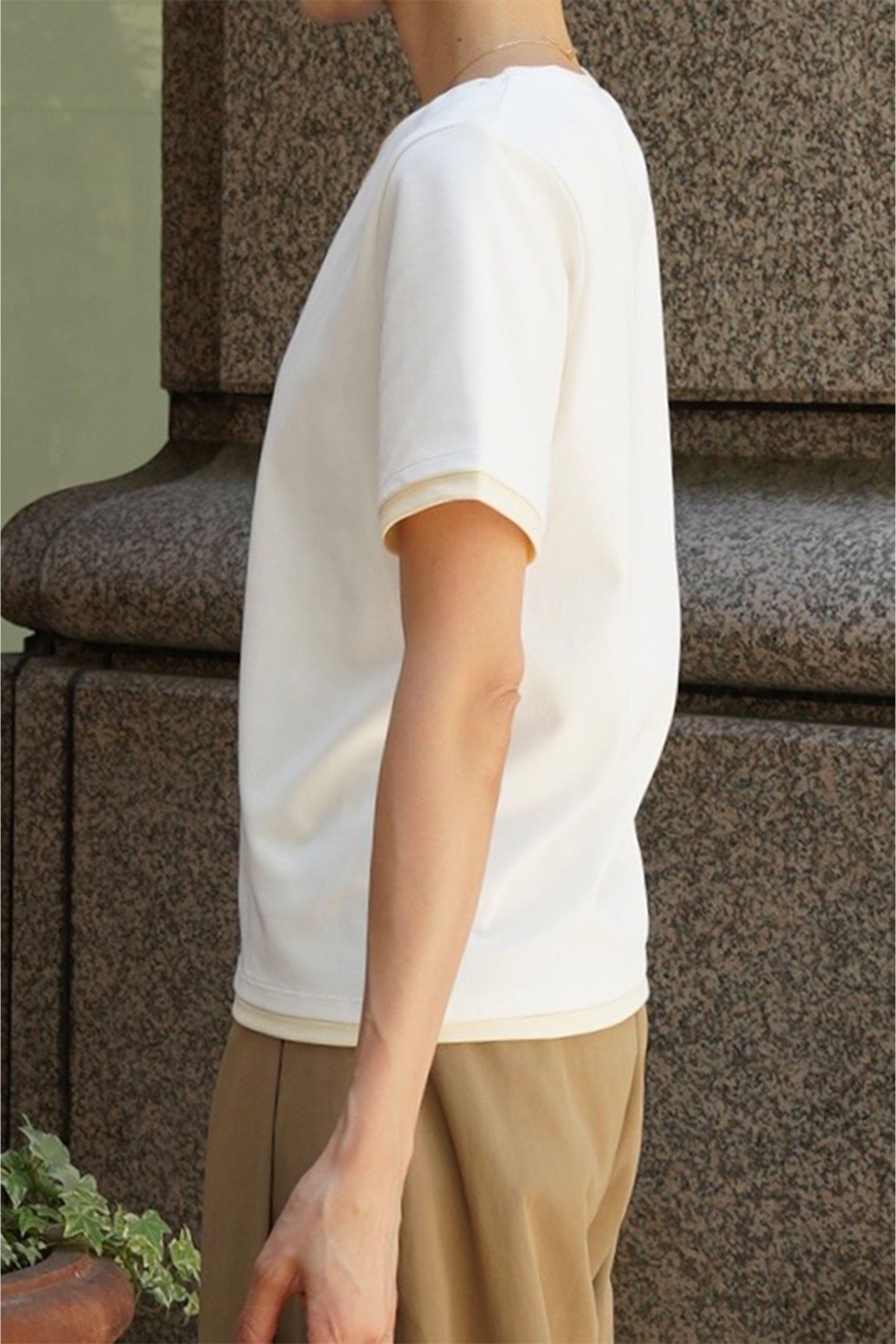 バイカラーTEE【WHITE】