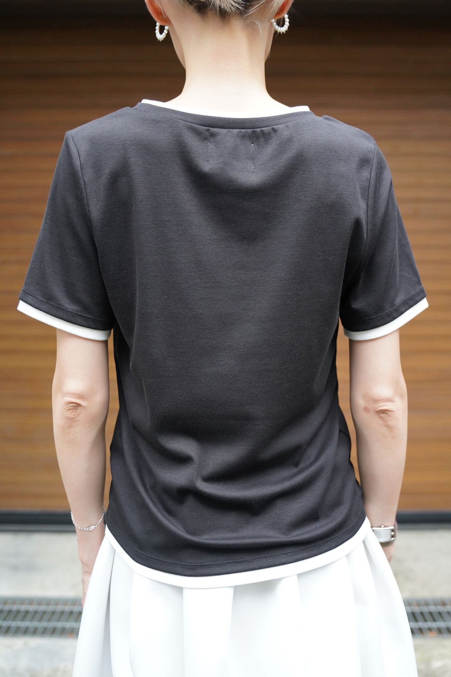 バイカラーTEE【BLACK】