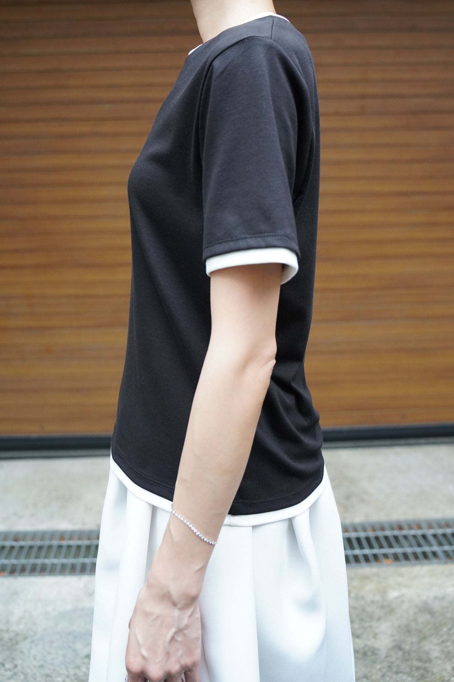 バイカラーTEE【BLACK】
