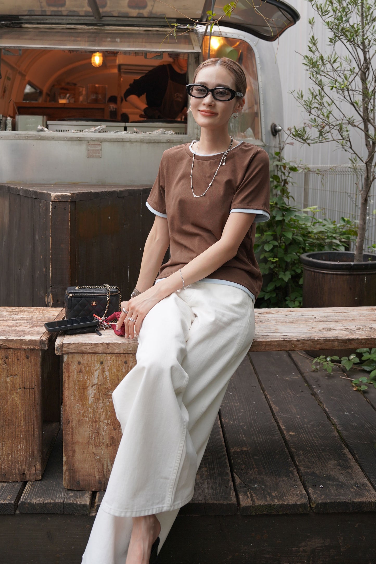 バイカラーTEE【BROWN】