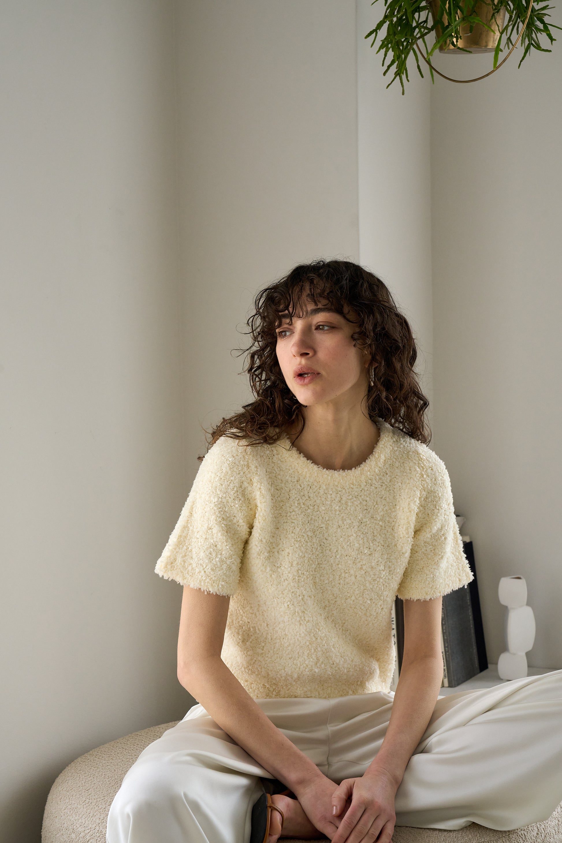 ハーフスリーブカラーニット【WHITE】 – ELLIE