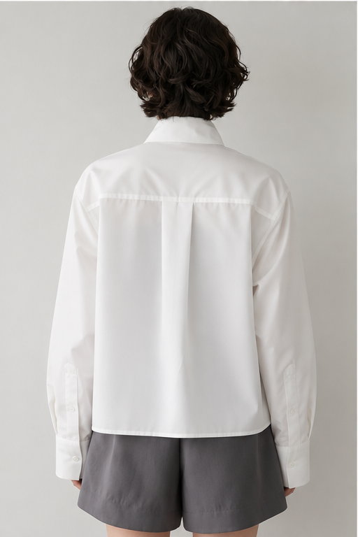 スカーフカラーシャツ【WHITE】