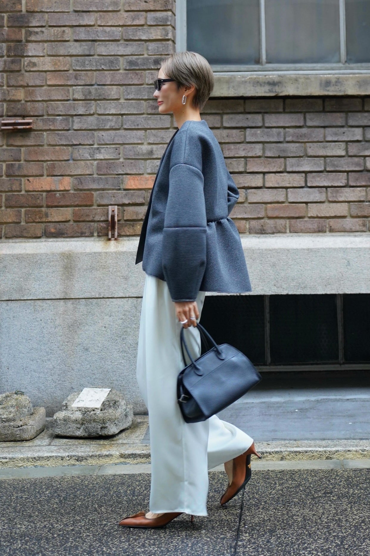 Satin wide pants [WHITE] 