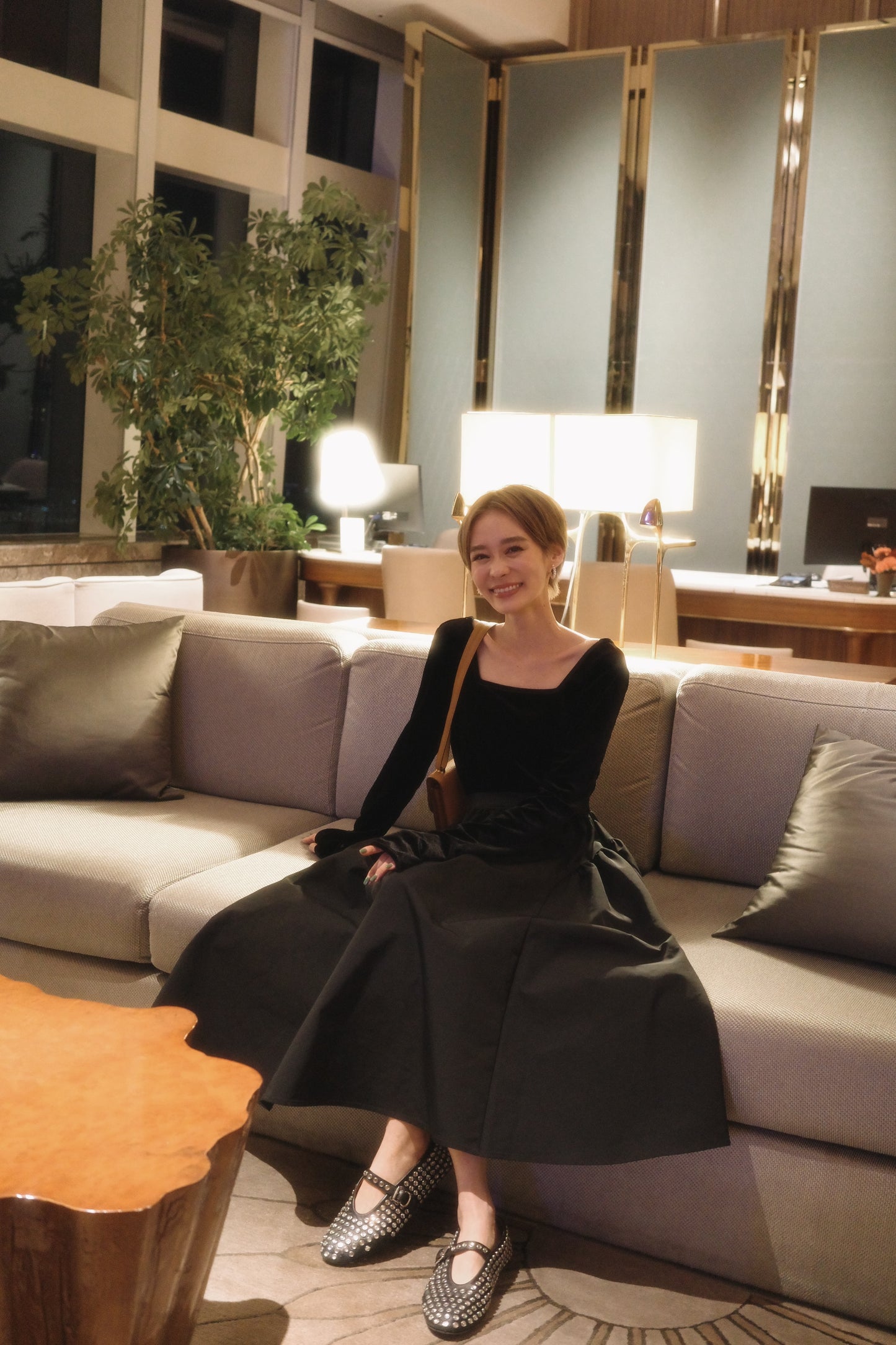 アジャストギャザースカート【BLACK】