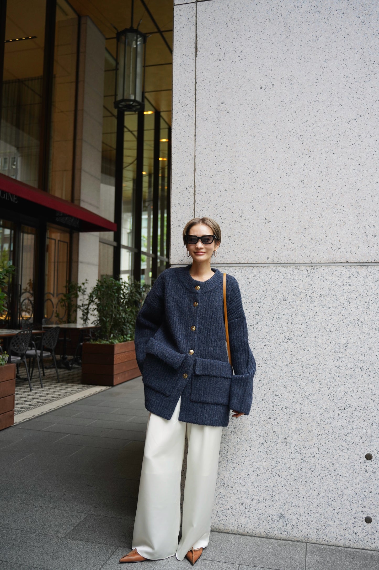 ドッグボタンニットコート【BLUE】