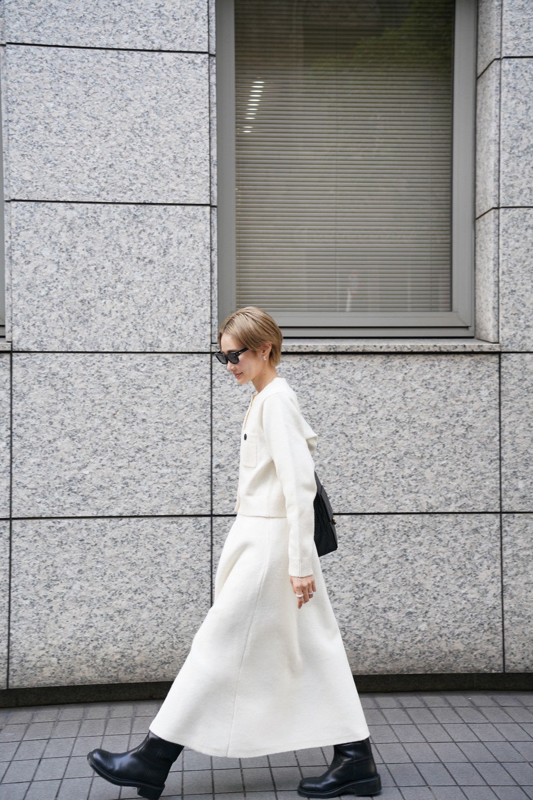 ニットフレアスカート【WHITE】