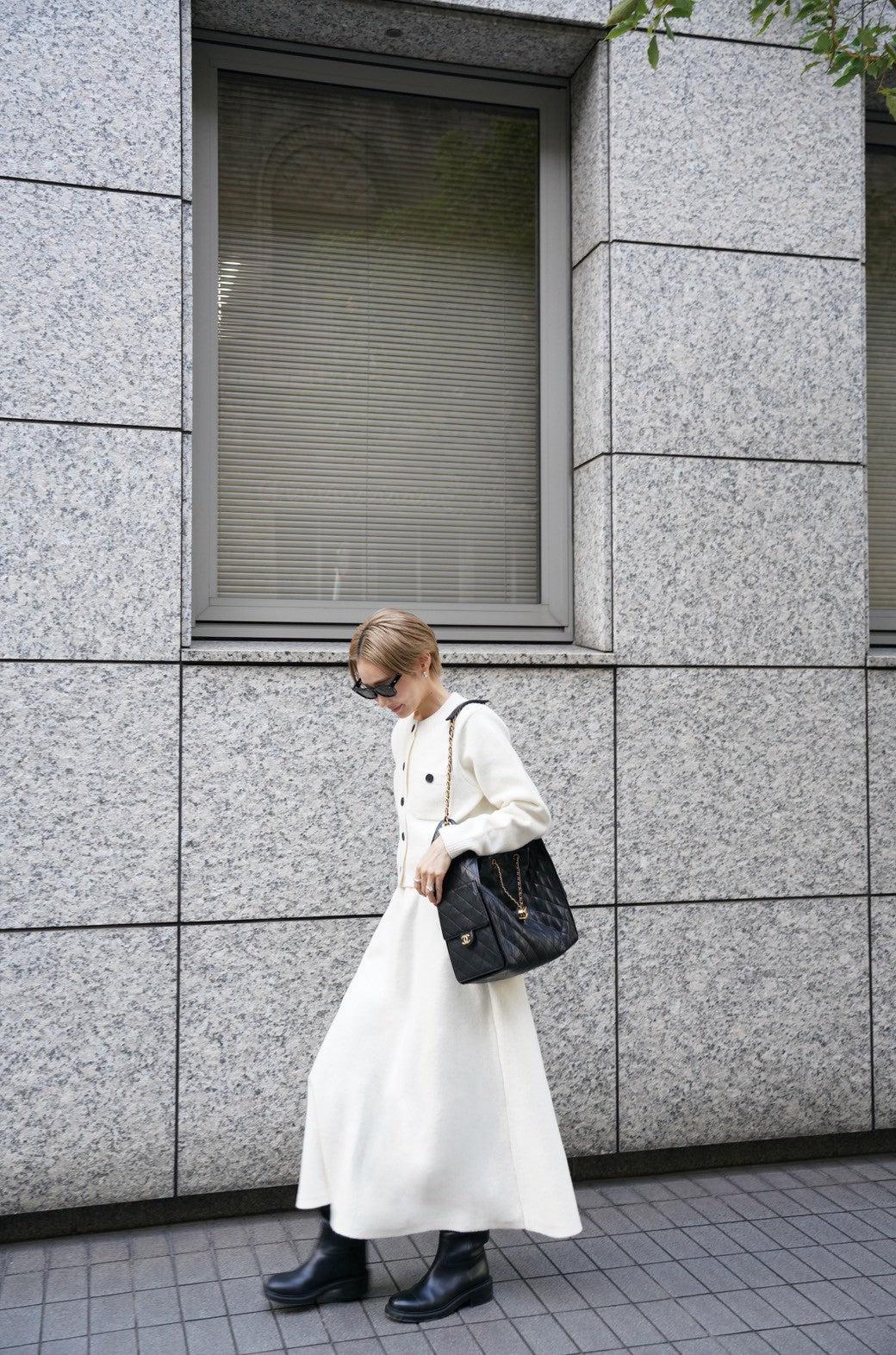 ニットフレアスカート【WHITE】