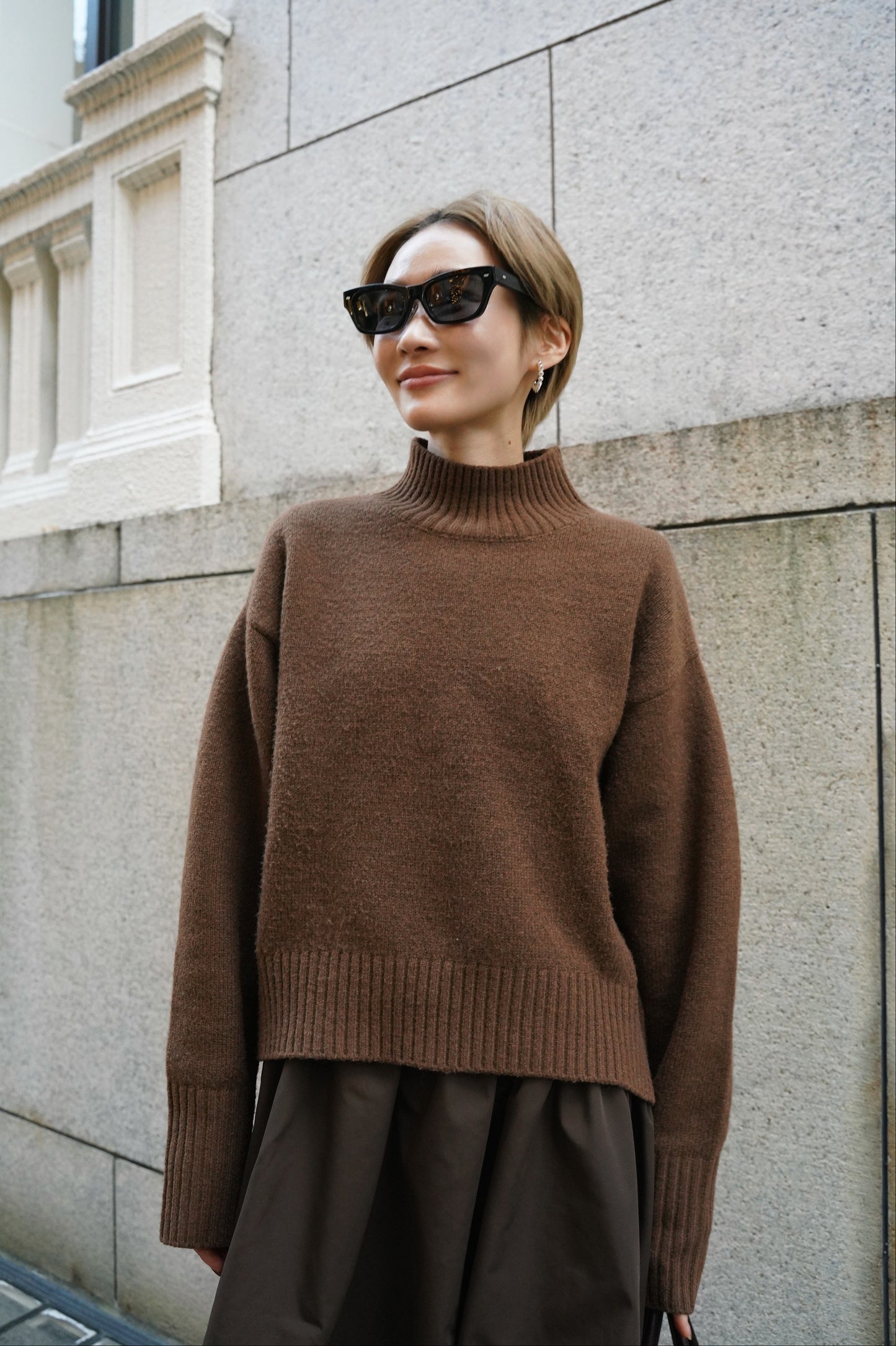 タートルニット【BROWN】