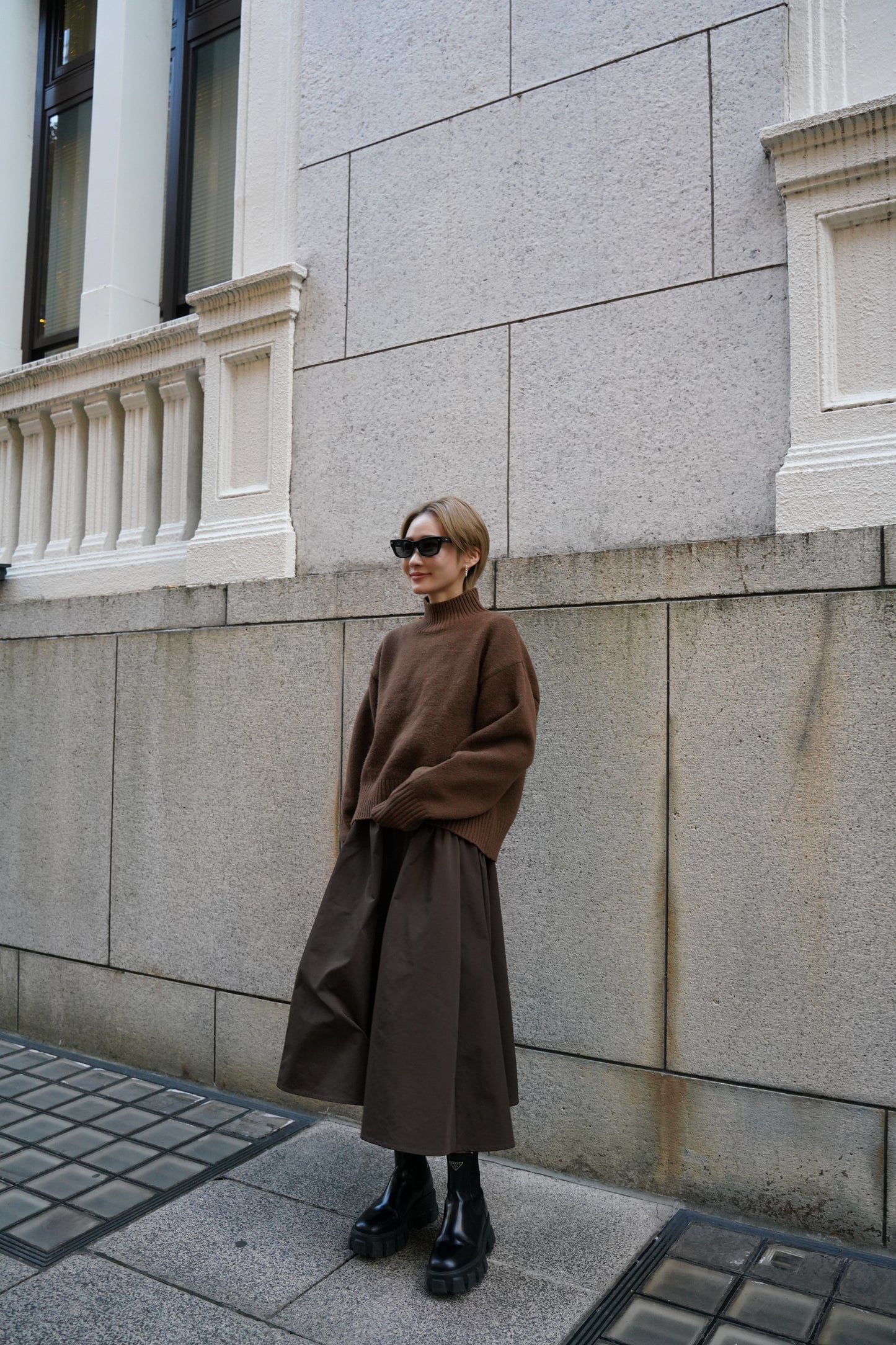 タートルニット【BROWN】