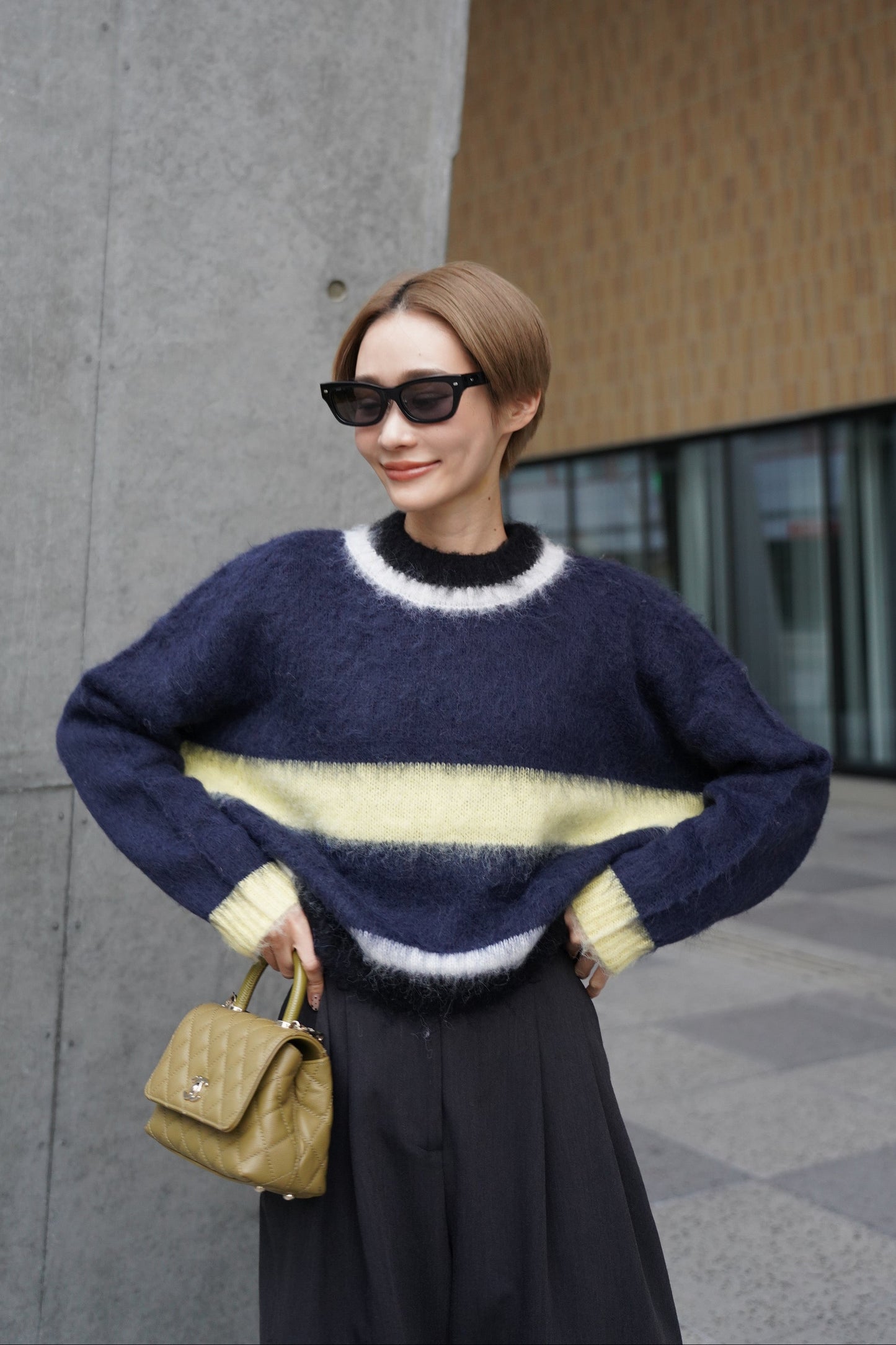 モヘアマルチカラーニット【NAVY】